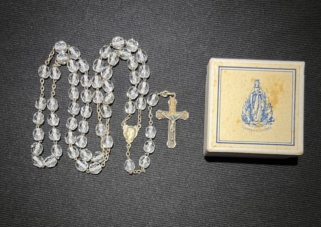 Rosary - .800 silver - 1940-1950 - Cristal