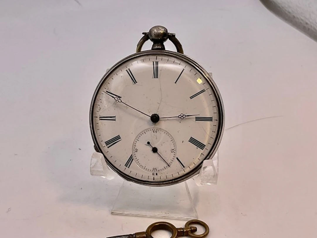 Echappement Ancre. Geneve . Argento . 1880 . Chiavetta antica . - 1850-1900