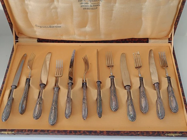 Bice Spinetti - Dessert service (12) - Silverplated