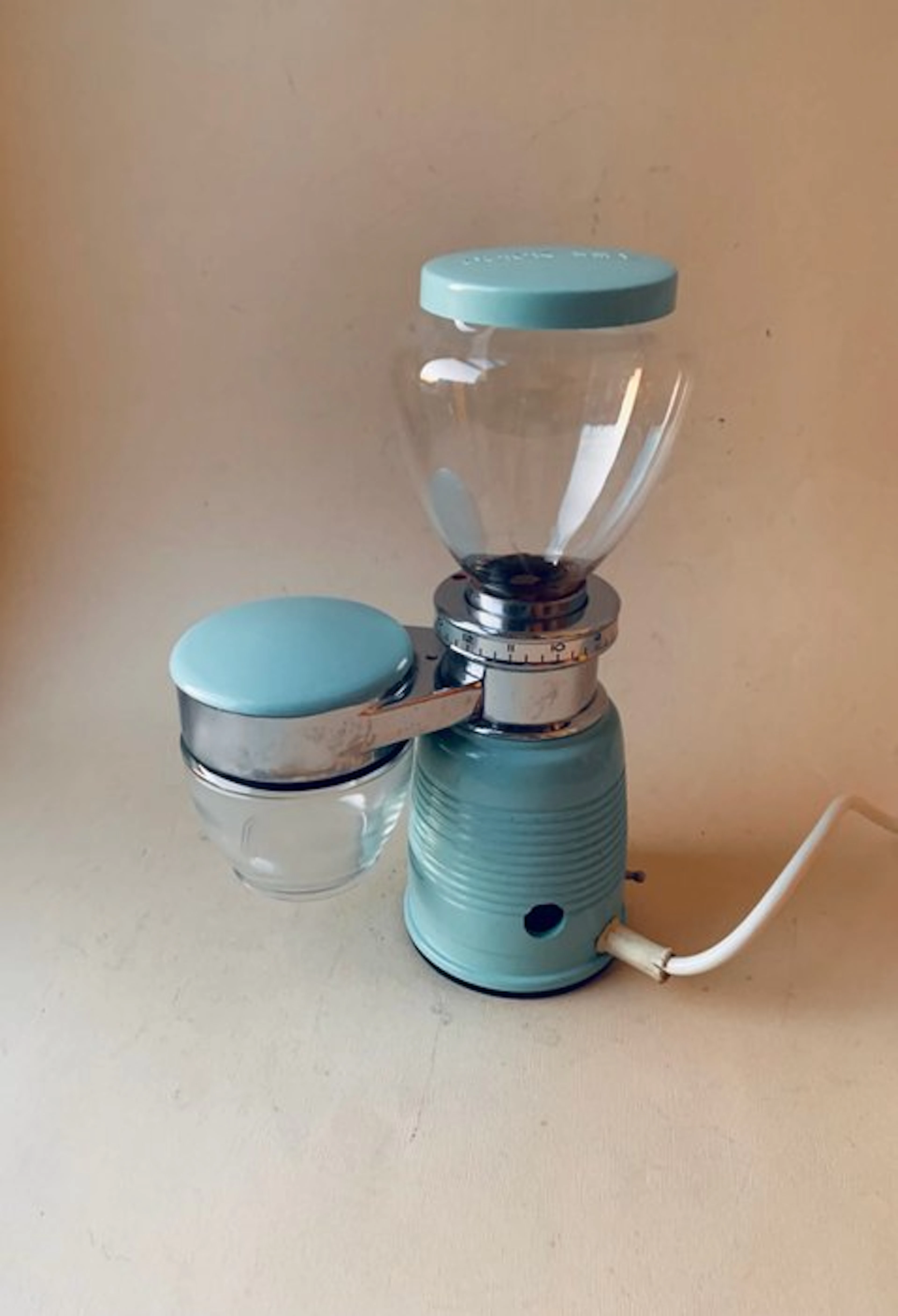 omre - Coffee grinder - Quick Mill - printed glass - vintage and rare