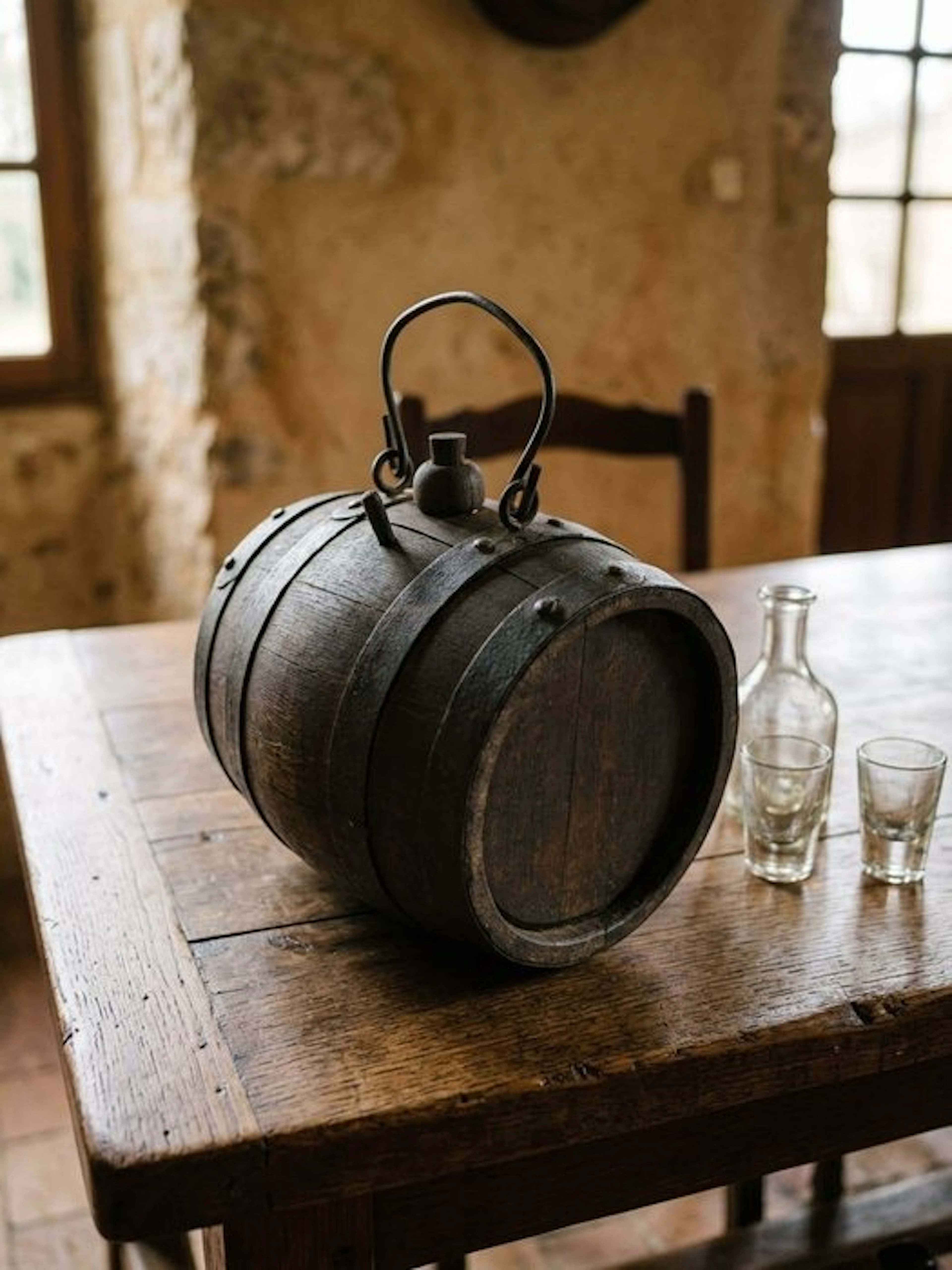 Counter barrel - Oak - Old small barrels
