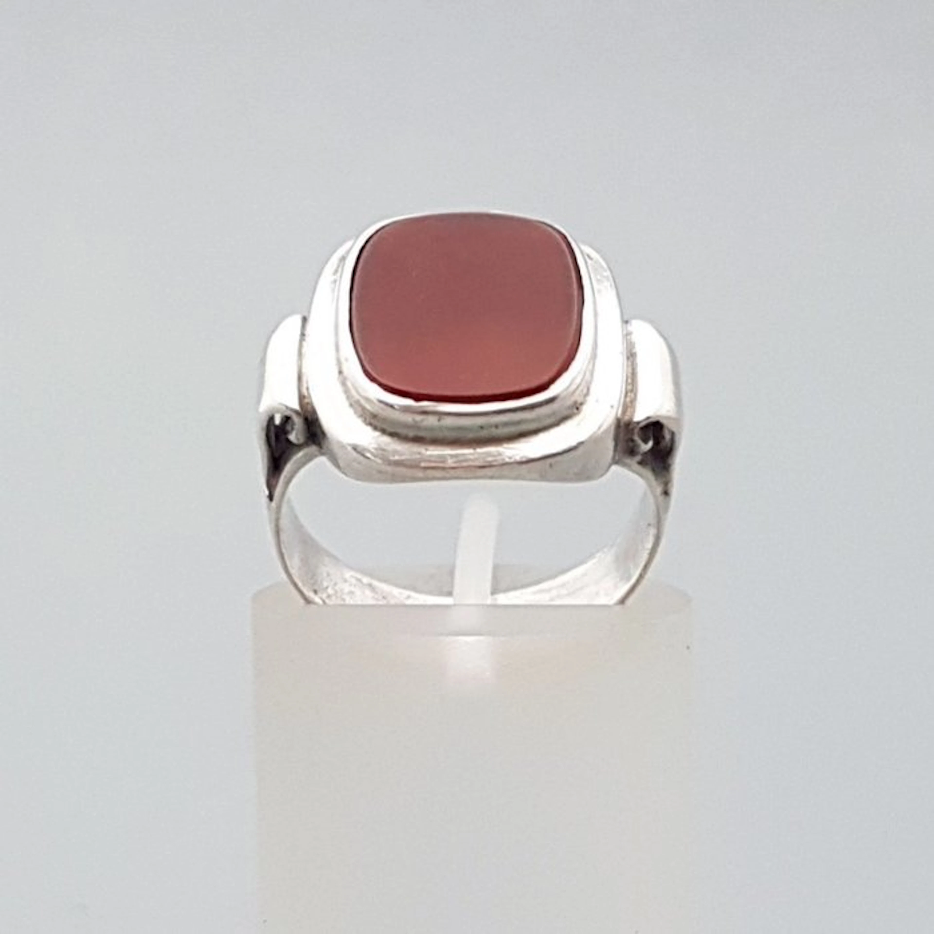 Silver, Art Deco, carnelian signet ring - Ring