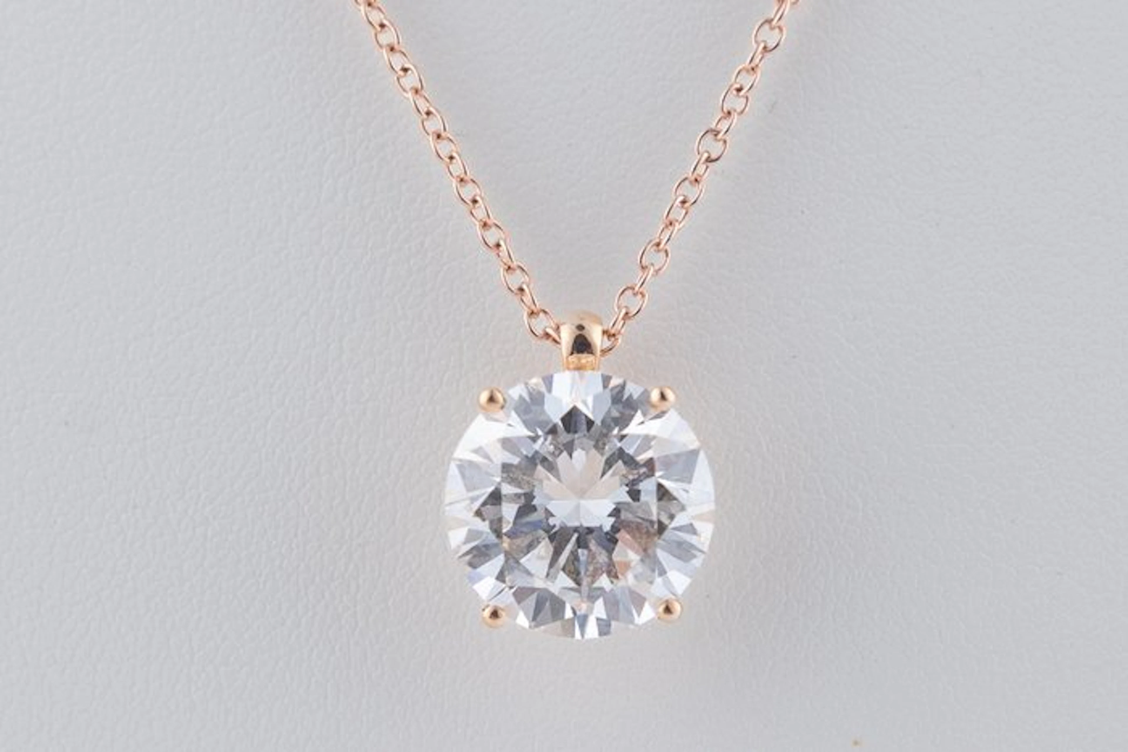 Chain - 14 kt. Rose gold - 7.01ct. tw. Diamond (Lab-grown) - Round E-VVS2