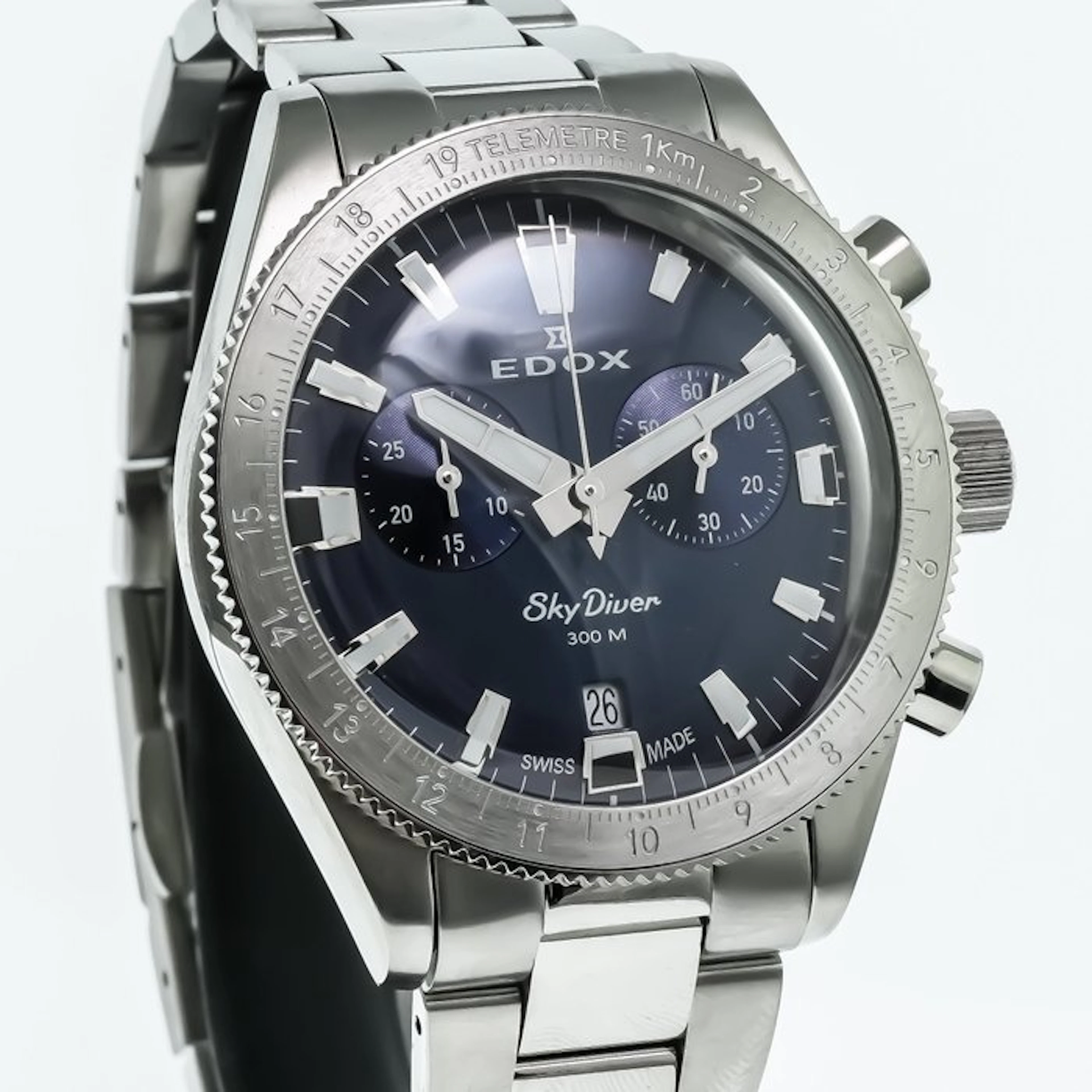 Edox Sky Diver - Swiss Made Chronograph Watch - 10116-3-BUIDN - Men - 2025+