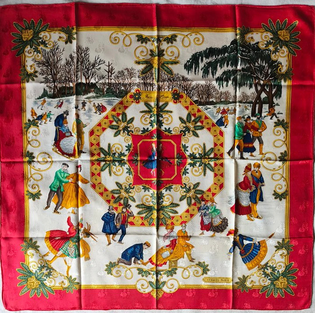 Hermès - JOIES D'HIVER by Joachim Metz en soie façonnée - Foulard