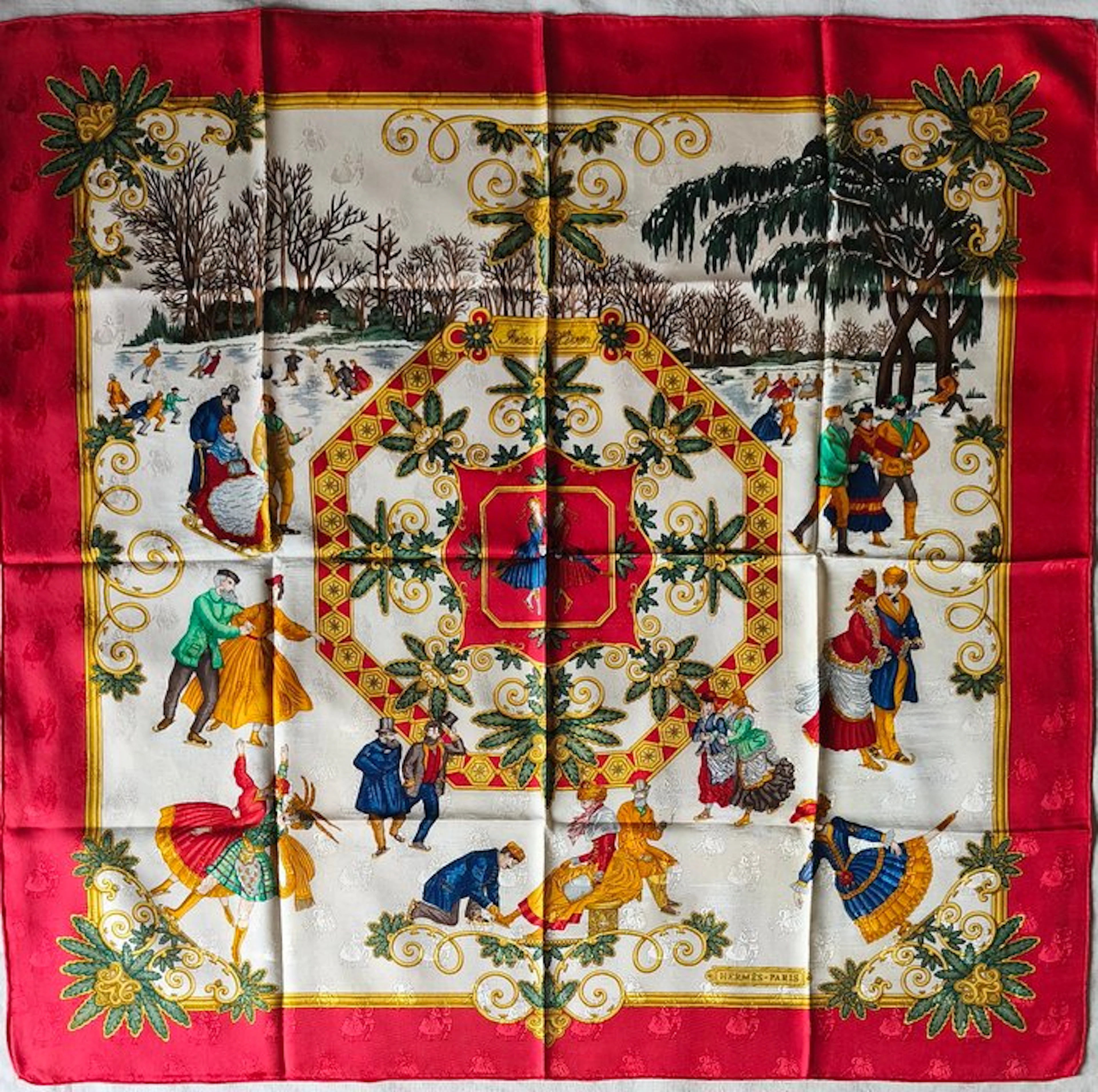 Hermès - JOIES D'HIVER by Joachim Metz en soie façonnée - Foulard