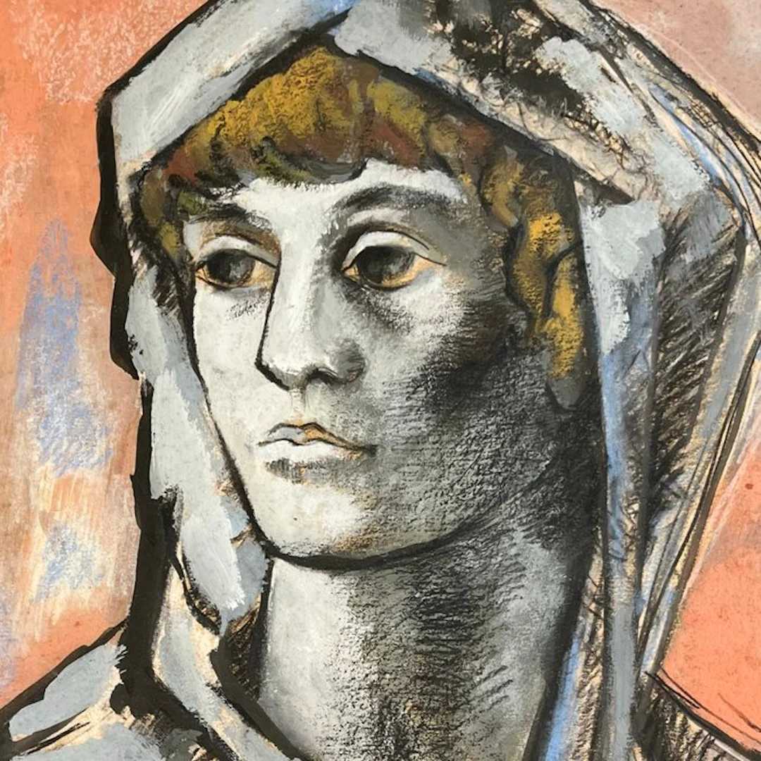 Pierre Van-Poucke (1920-1983) - Portrait de femme au...