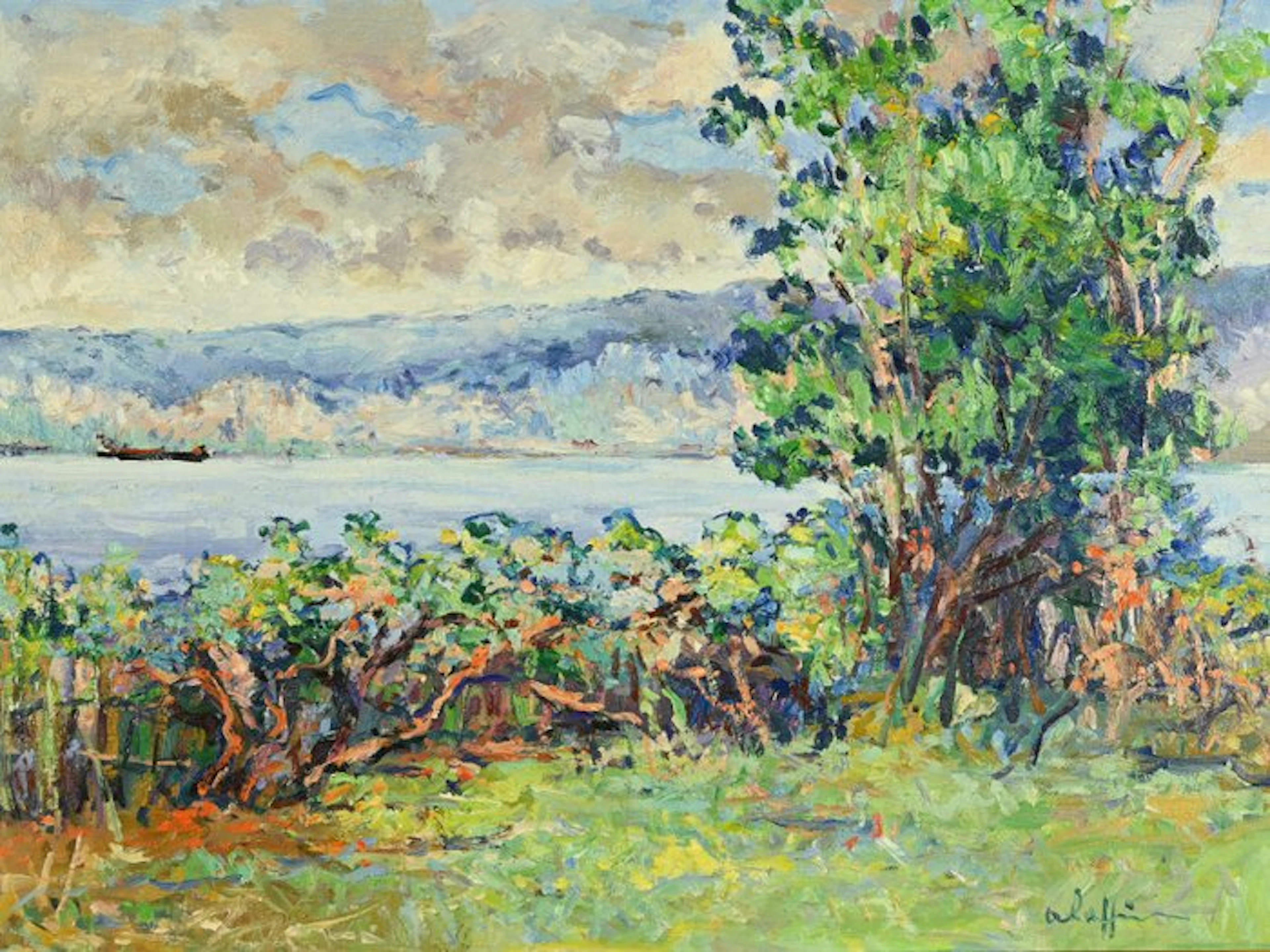André Raffin (1927 - 2005) - La Seine à la Bouille
