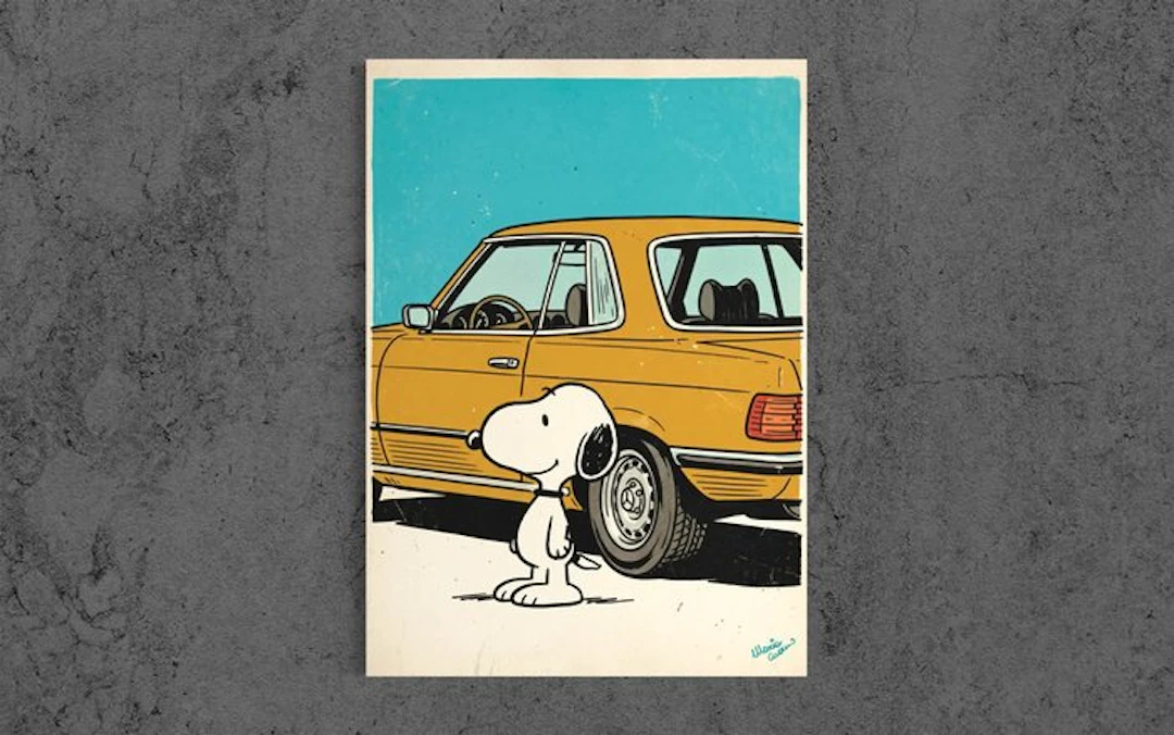 Maria Cuomo - SNOOPY & MERCEDES-BENZ 450 (1970) Canvas Limited Edition