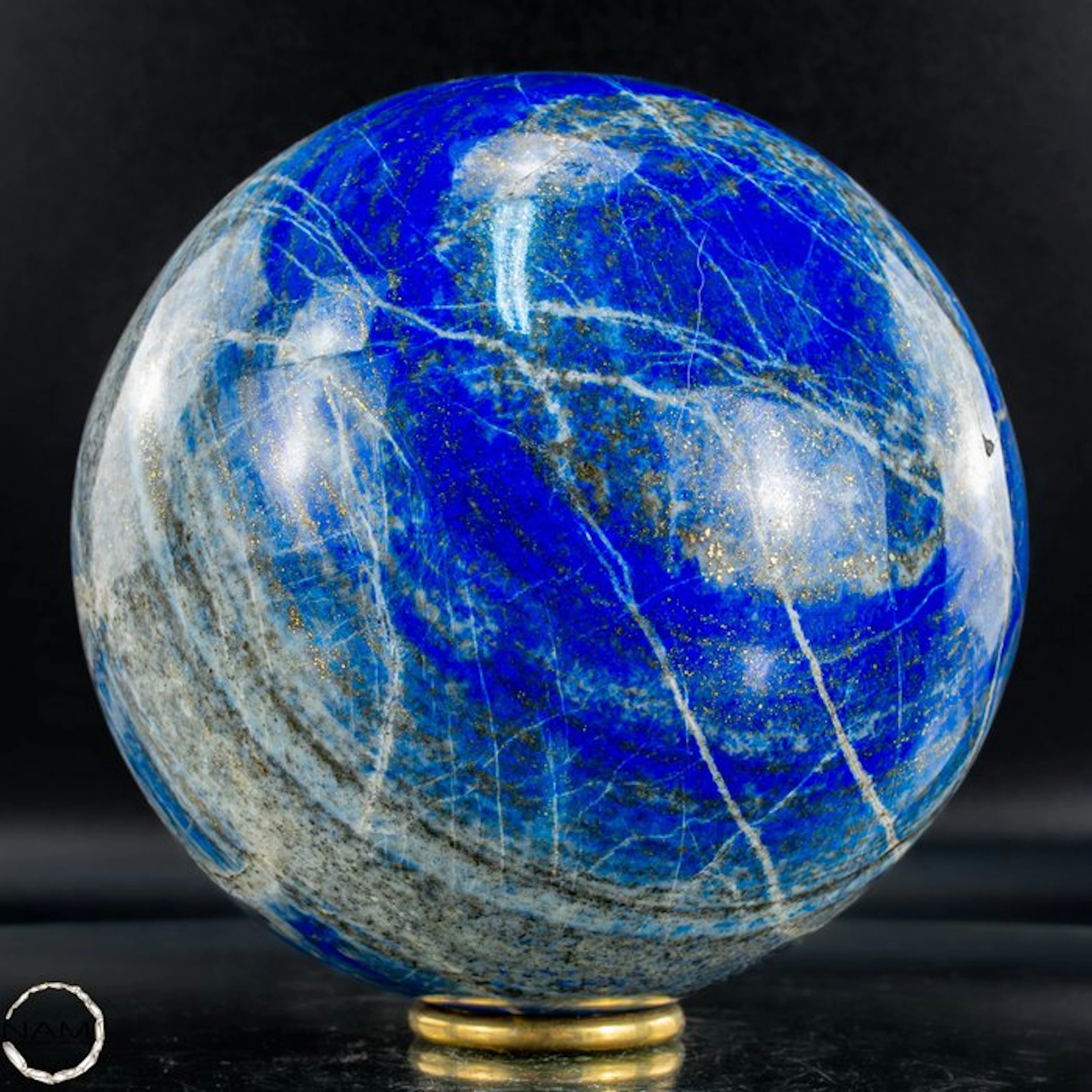 Natural Royal Blue Lapislazuli and Pyrite Sphere- 4091.26 g