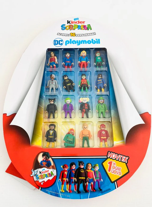 Playmobil - Figure - Kinder Sorpresa DC Playmobil - Set 16 personaggi - Plastic