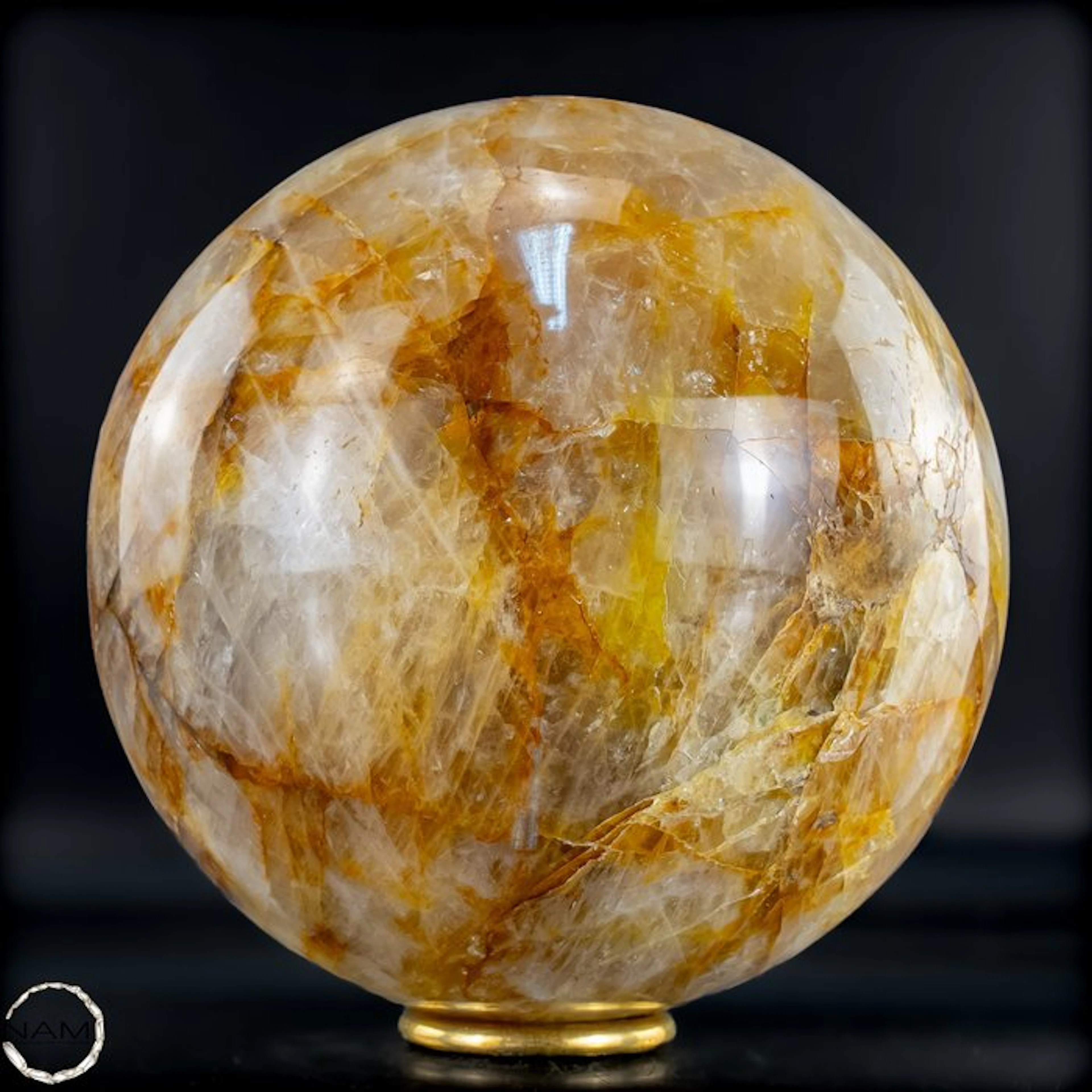 Rare Natural Golden Healer Quartz Sphere, Brazil- 3948.56 g