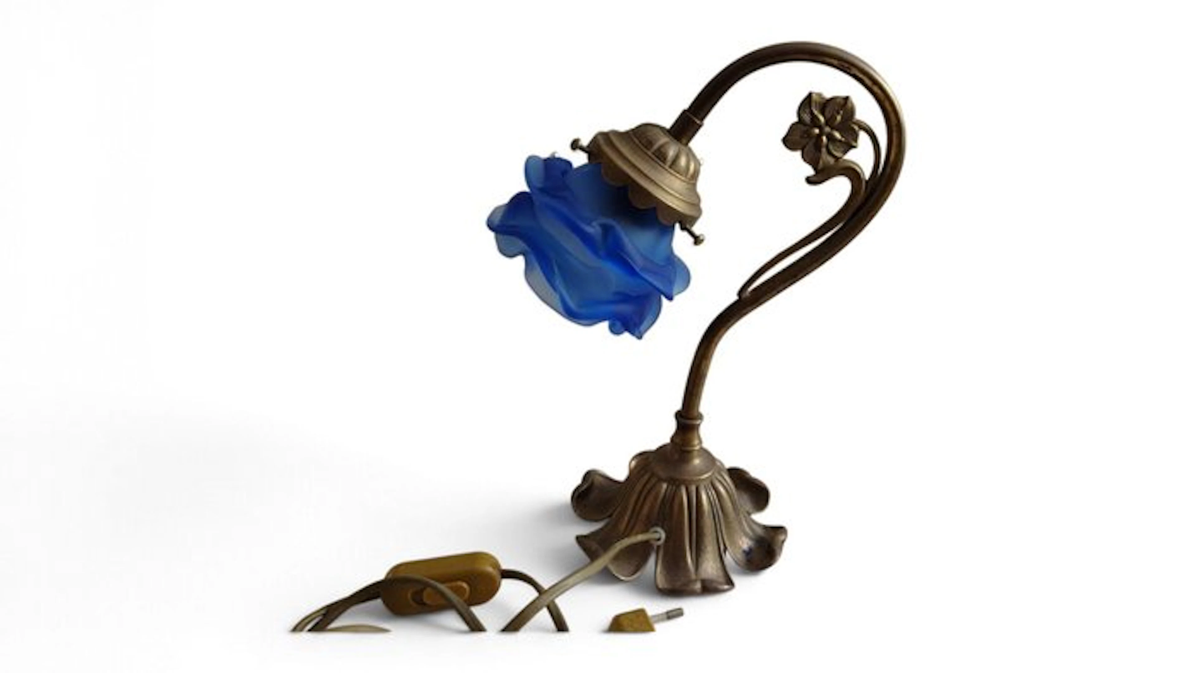 Arched table lamp - Art Nouveau Lamp in Gilded Bronze - Noverdy France - Lamp