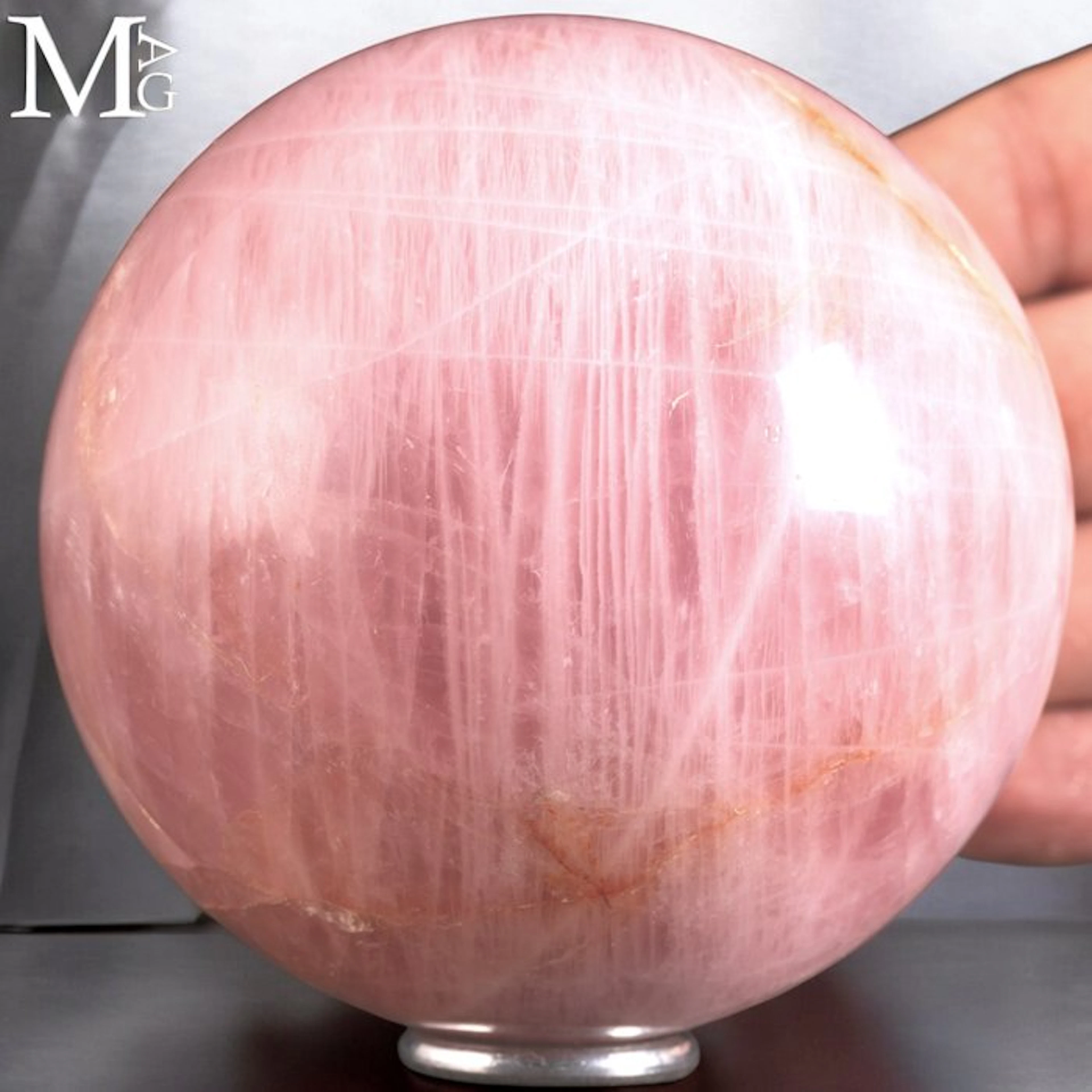 Polished Rose Quartz Sphere Carved Sphere - Rich Pink...