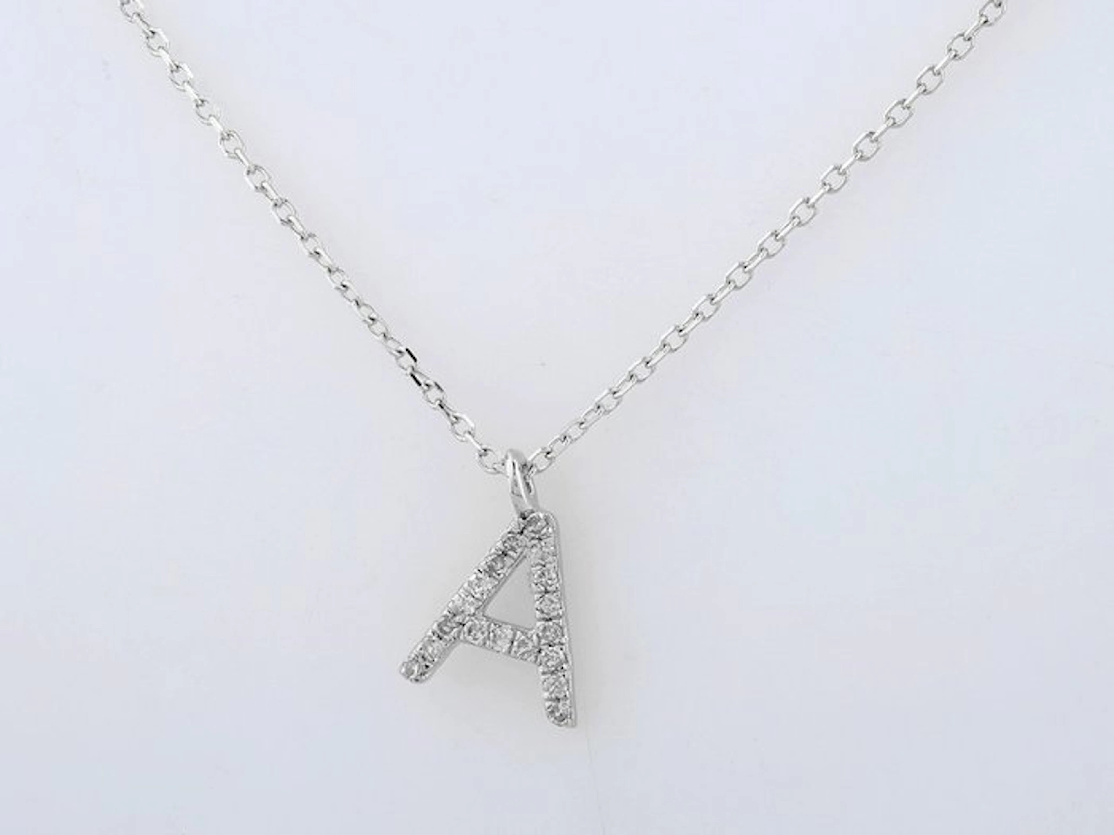 Necklace with pendant - 14 kt. White gold - 0.07ct. tw. Diamond (Natural)