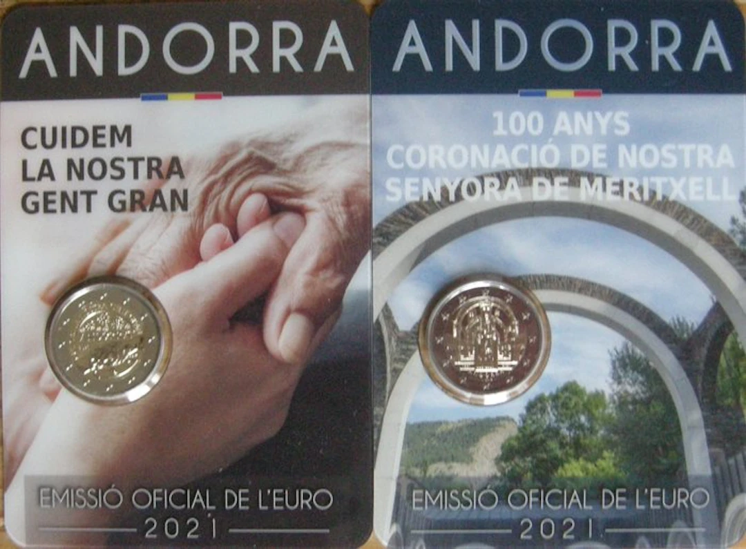 Andorra. 2 Euro 2021 "Ouderenzorg" +" Meritxell" (2...