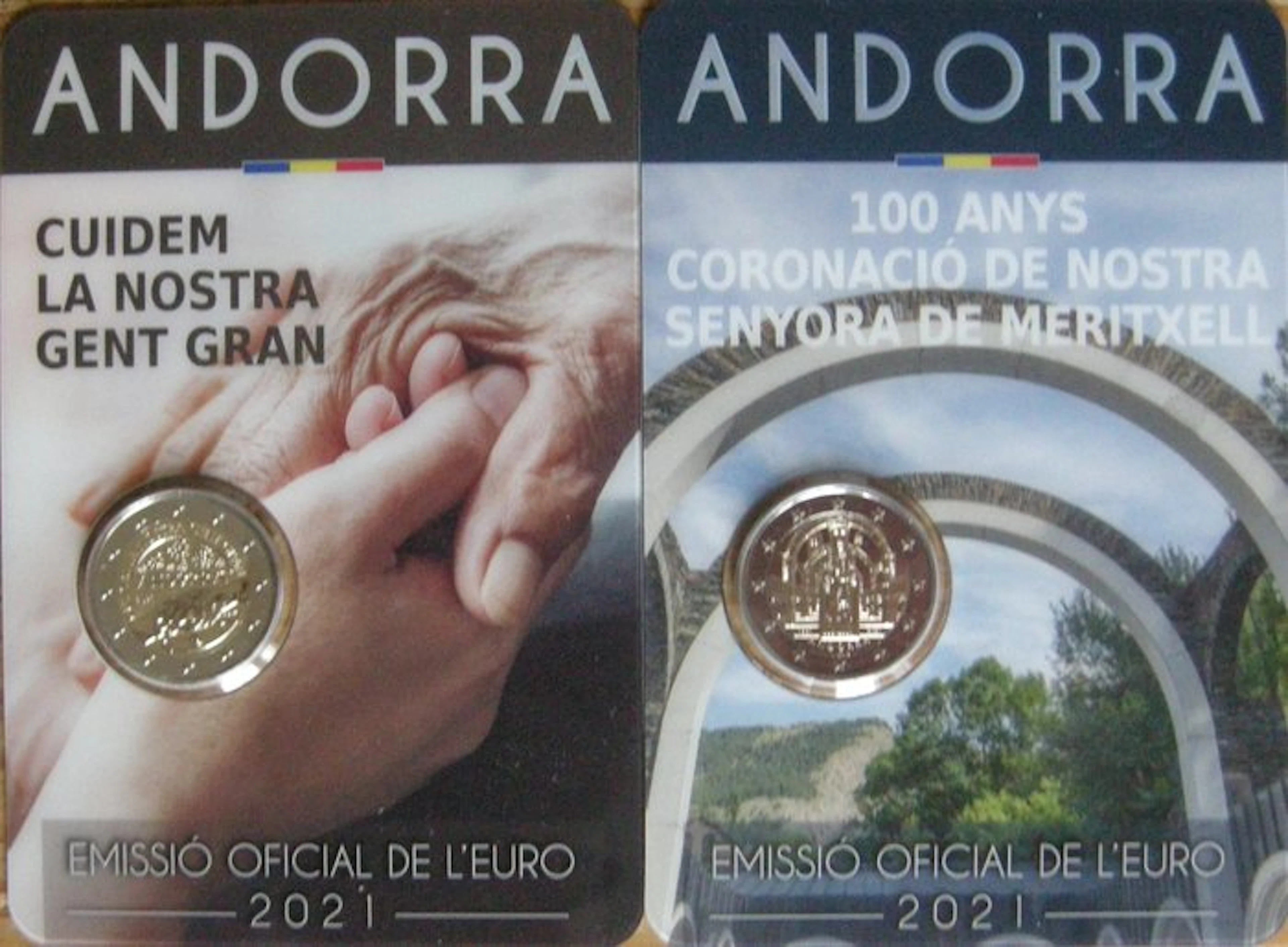 Andorra. 2 Euro 2021 "Ouderenzorg" +" Meritxell" (2...