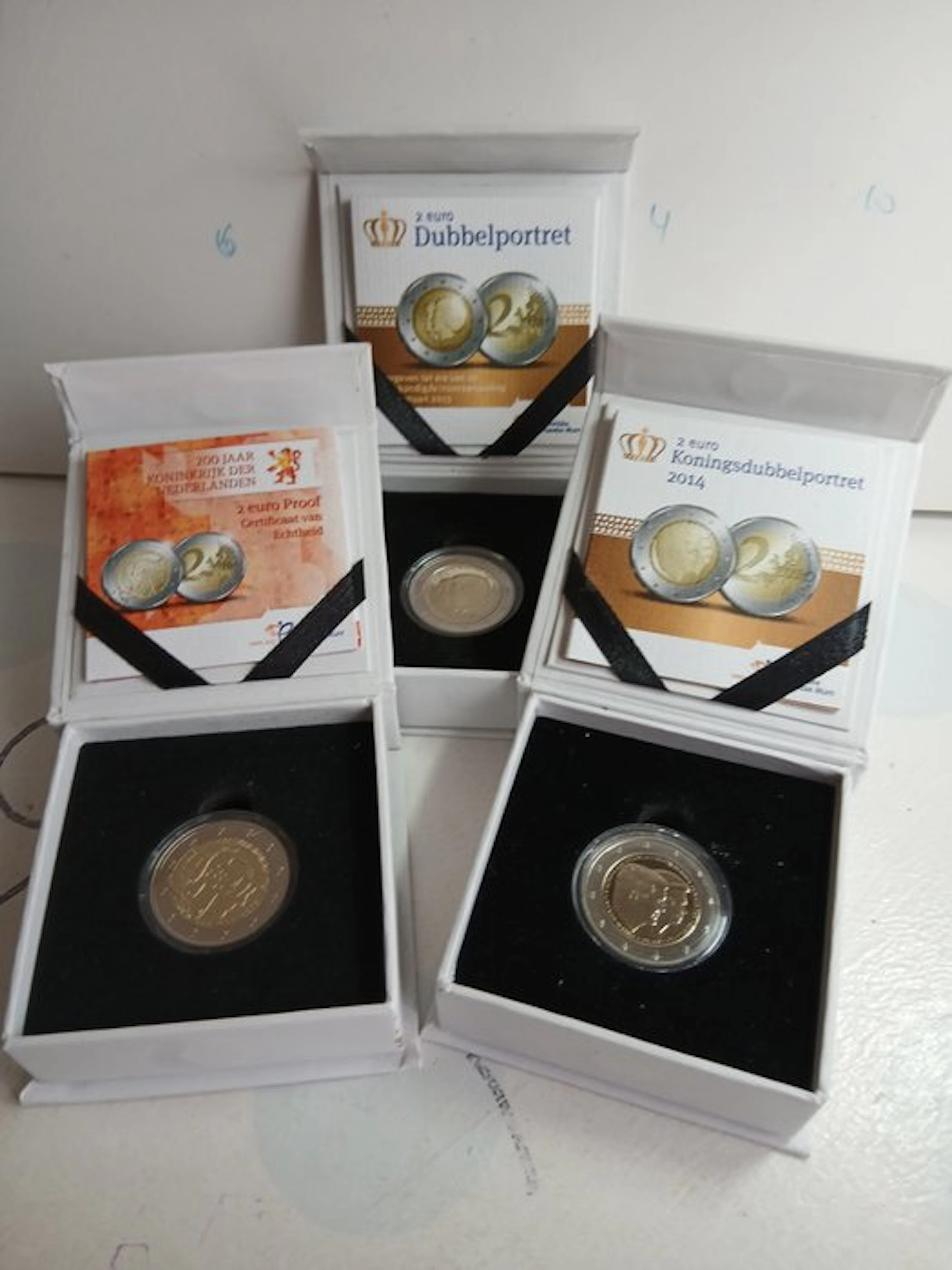 Netherlands. 2 Euro 2013/2014 (3 stuks) Proof (No reserve price)