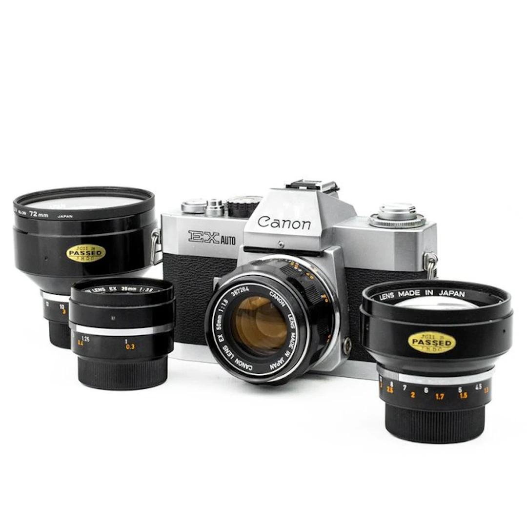 Canon EX AUTO + 4 lenses Analogue camera