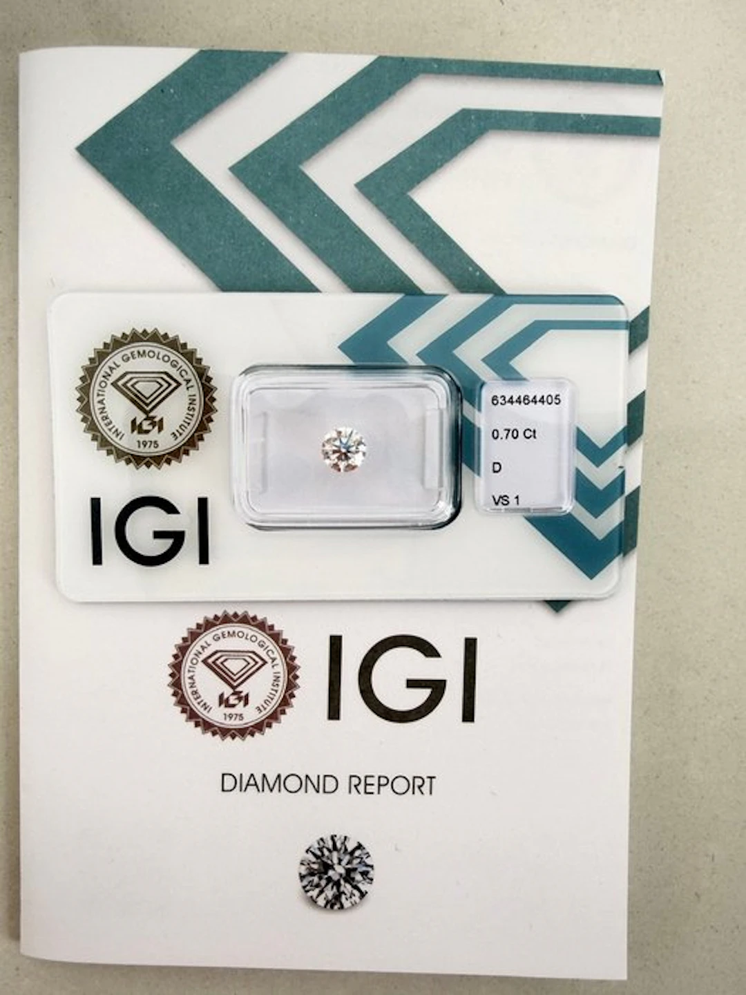 1 pcs Diamond (Natural) - 0.70 ct - Round - D...
