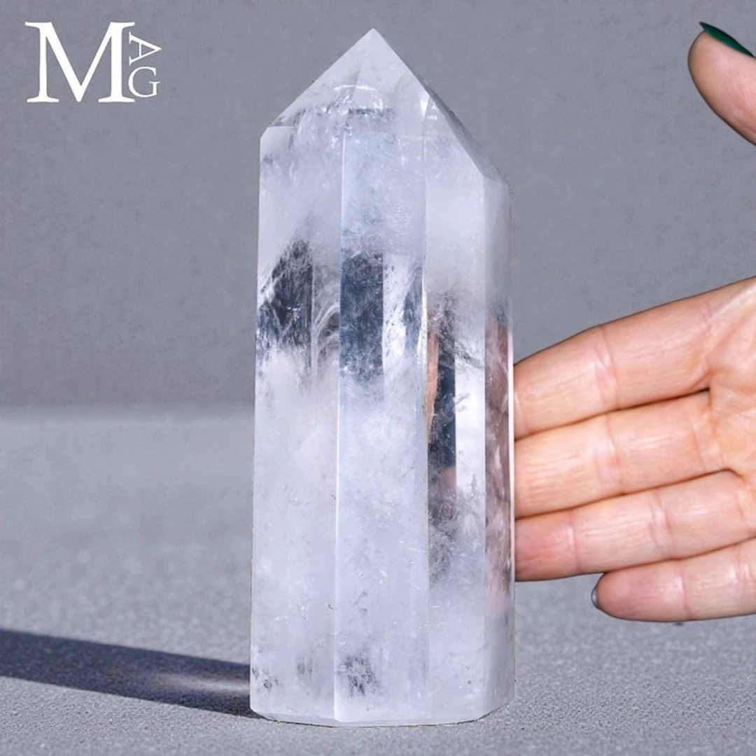 Clear Quartz with Mesmerizing Internal Veiling Elegantly...