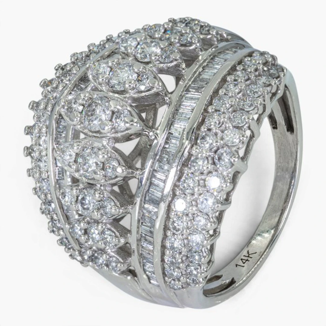 No reserve price - Ring - 14 kt. White gold, IGI - 2.00ct. tw. Diamond