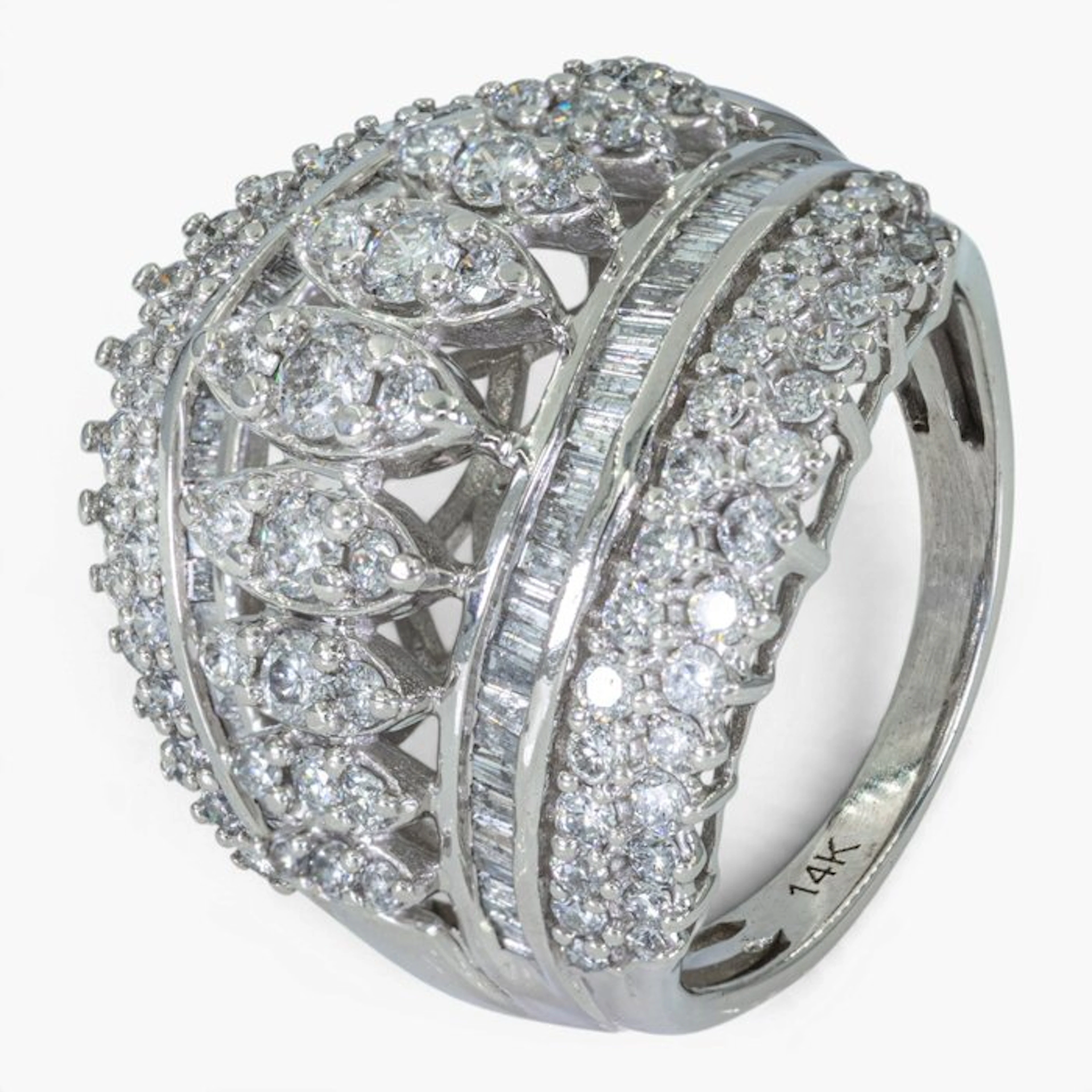 No reserve price - Ring - 14 kt. White gold, IGI - 2.00ct. tw. Diamond