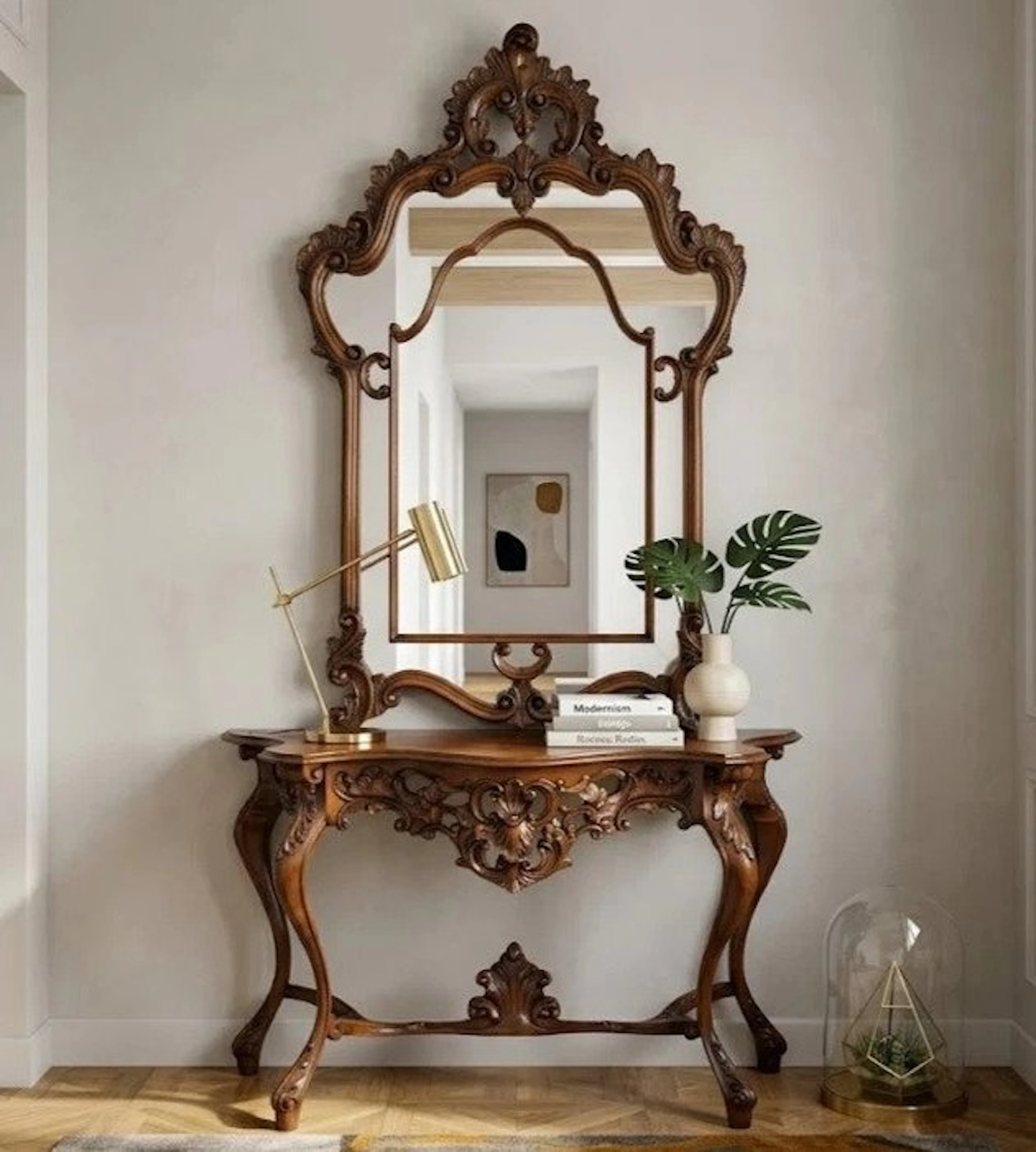 Side table - Wood - mirror, table, entryway