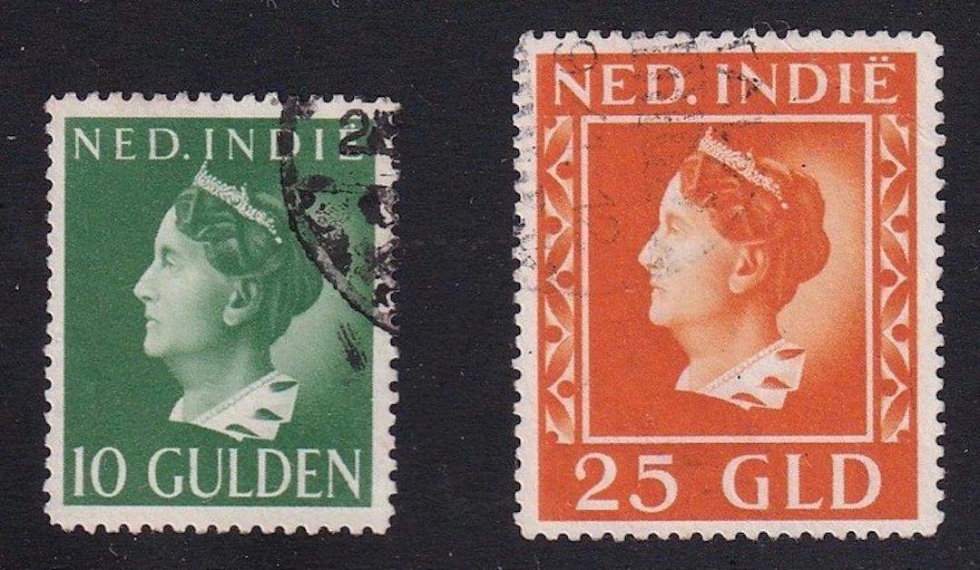 Dutch East Indies 1941 - Wilhelmina 10 Gld and 25 Gld - NVPH 288 en 289