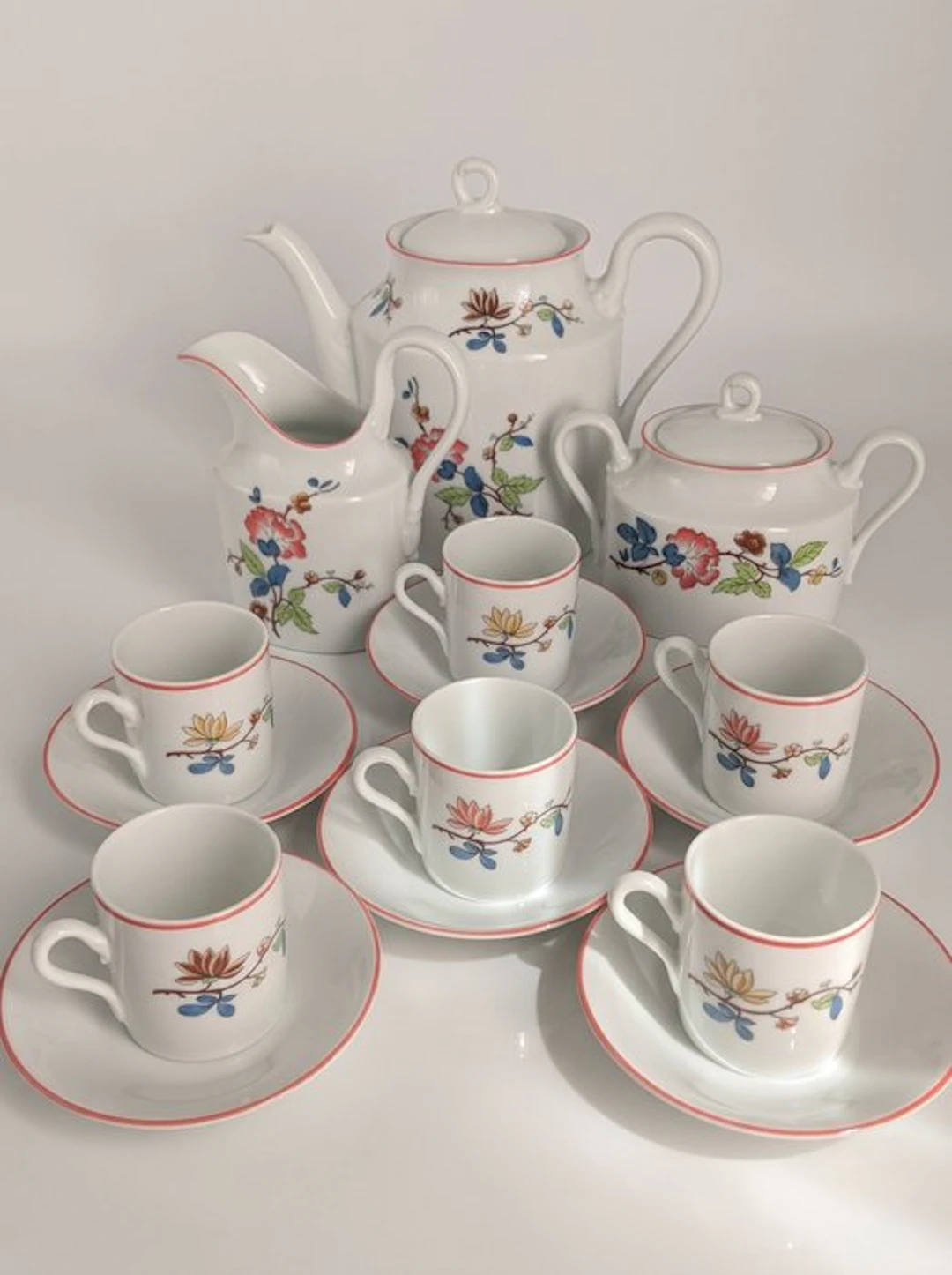 Richard Ginori - Coffee set for 6 (15) - Impero-Decoro Peonia - Bone china