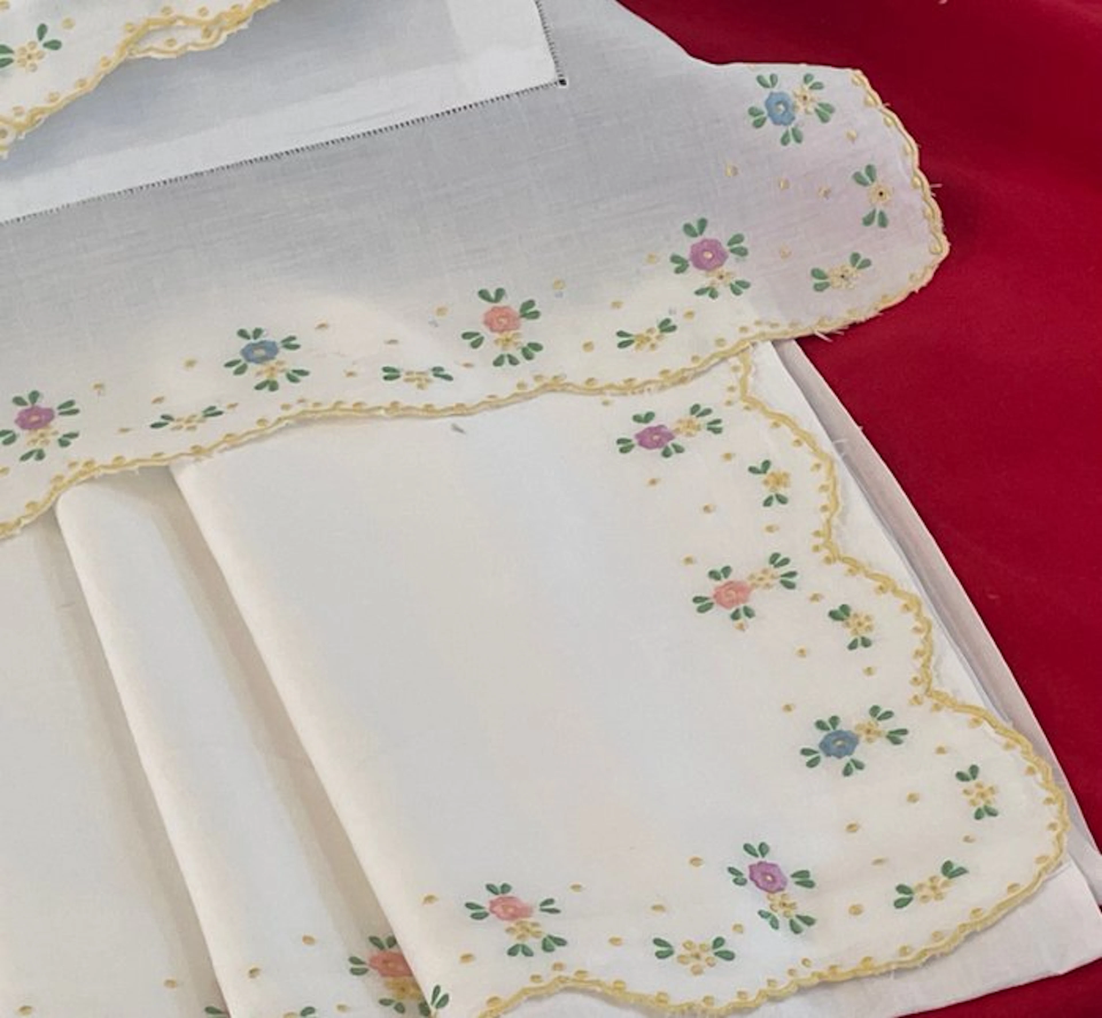 handmade with floral motifs - Bed sheet (3) - 267 cm...