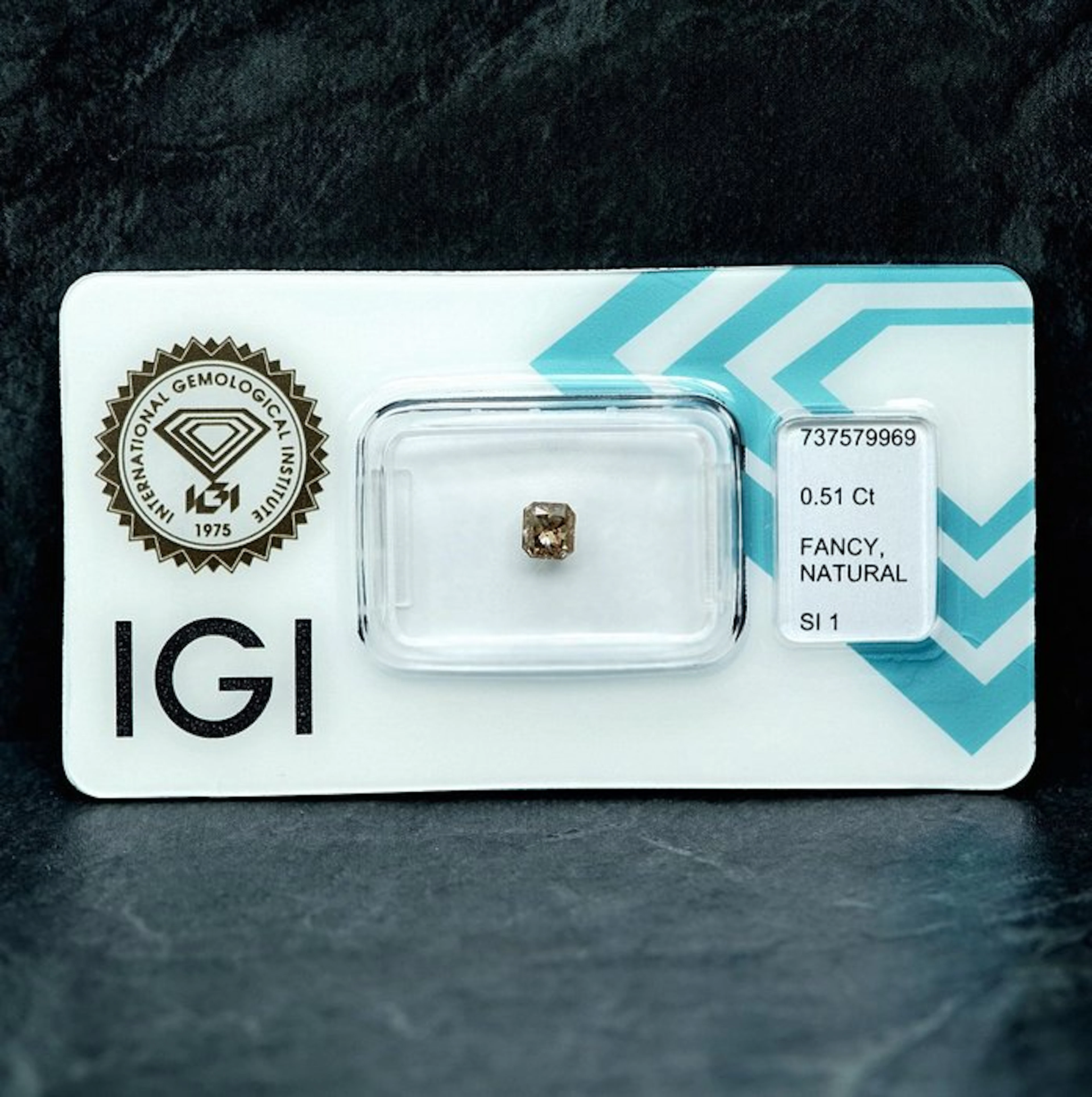 1 pcs Diamond (Natural coloured) - 0.51 ct - Rectangle...