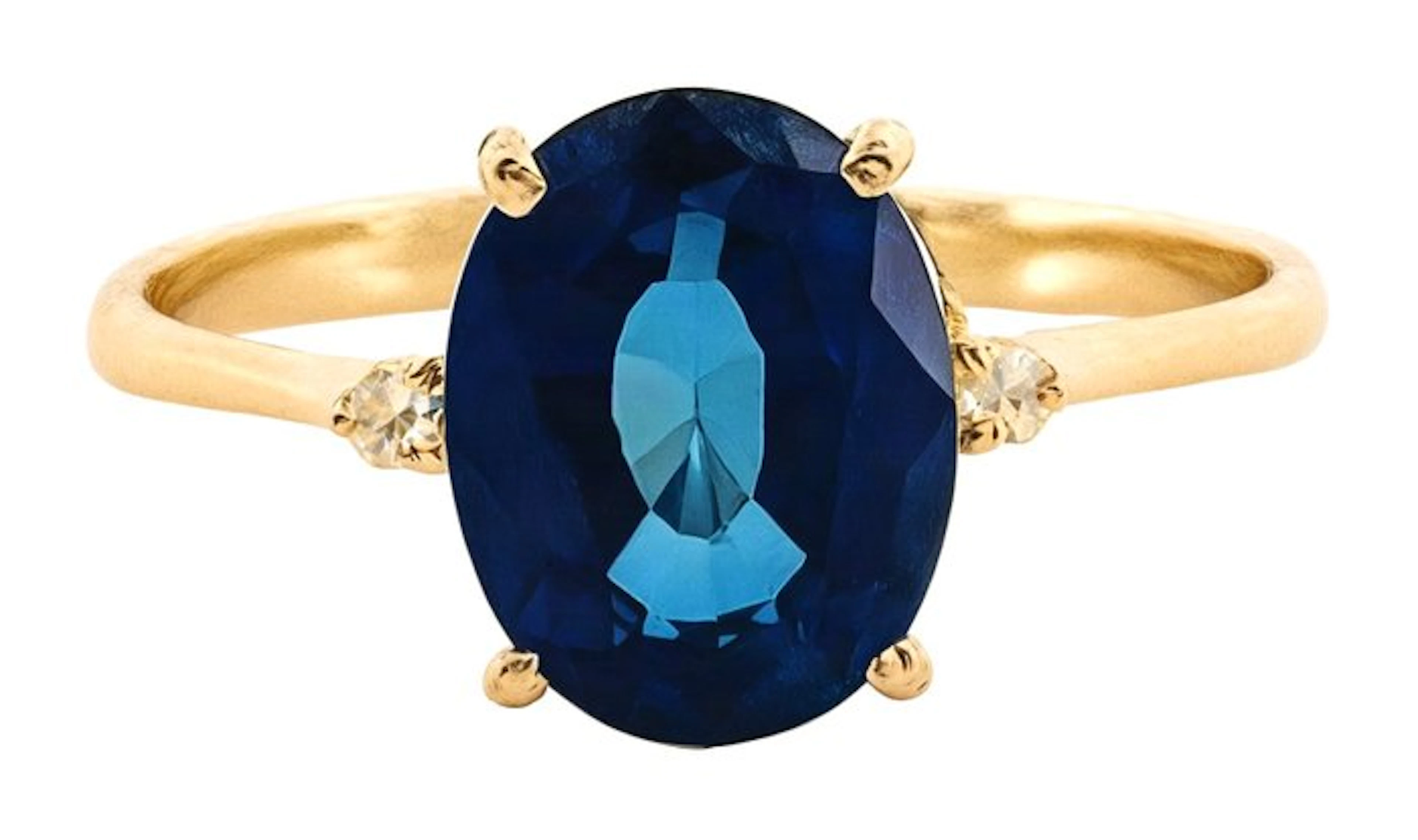 No reserve price - Ring - 14 kt. Yellow gold Sapphire - Diamond