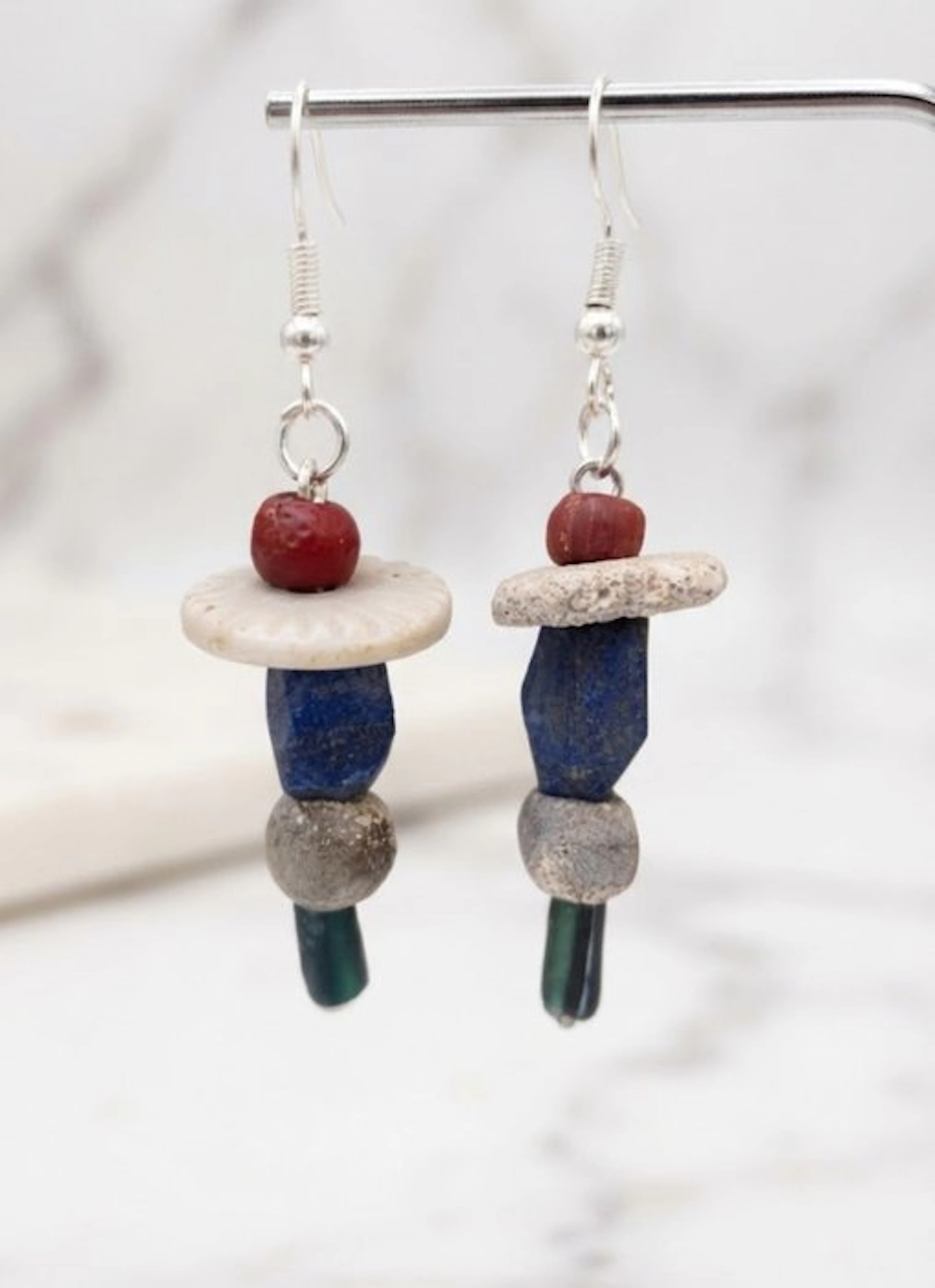 Egyptian-style earrings with a certificate of authenticity