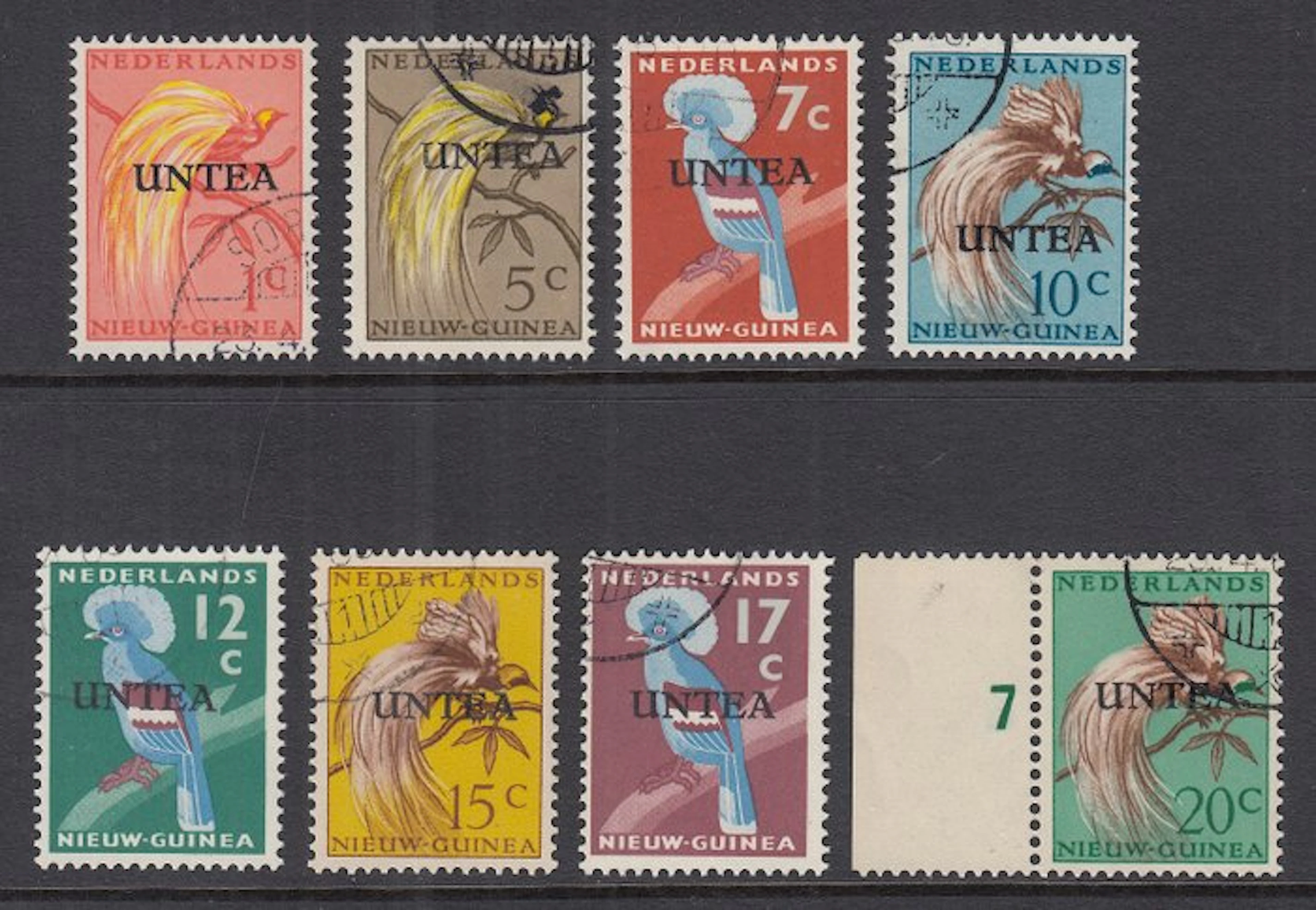 Netherlands New Guinea 1963 - UNTEA, third edition in lowercase - NVPH 39/46
