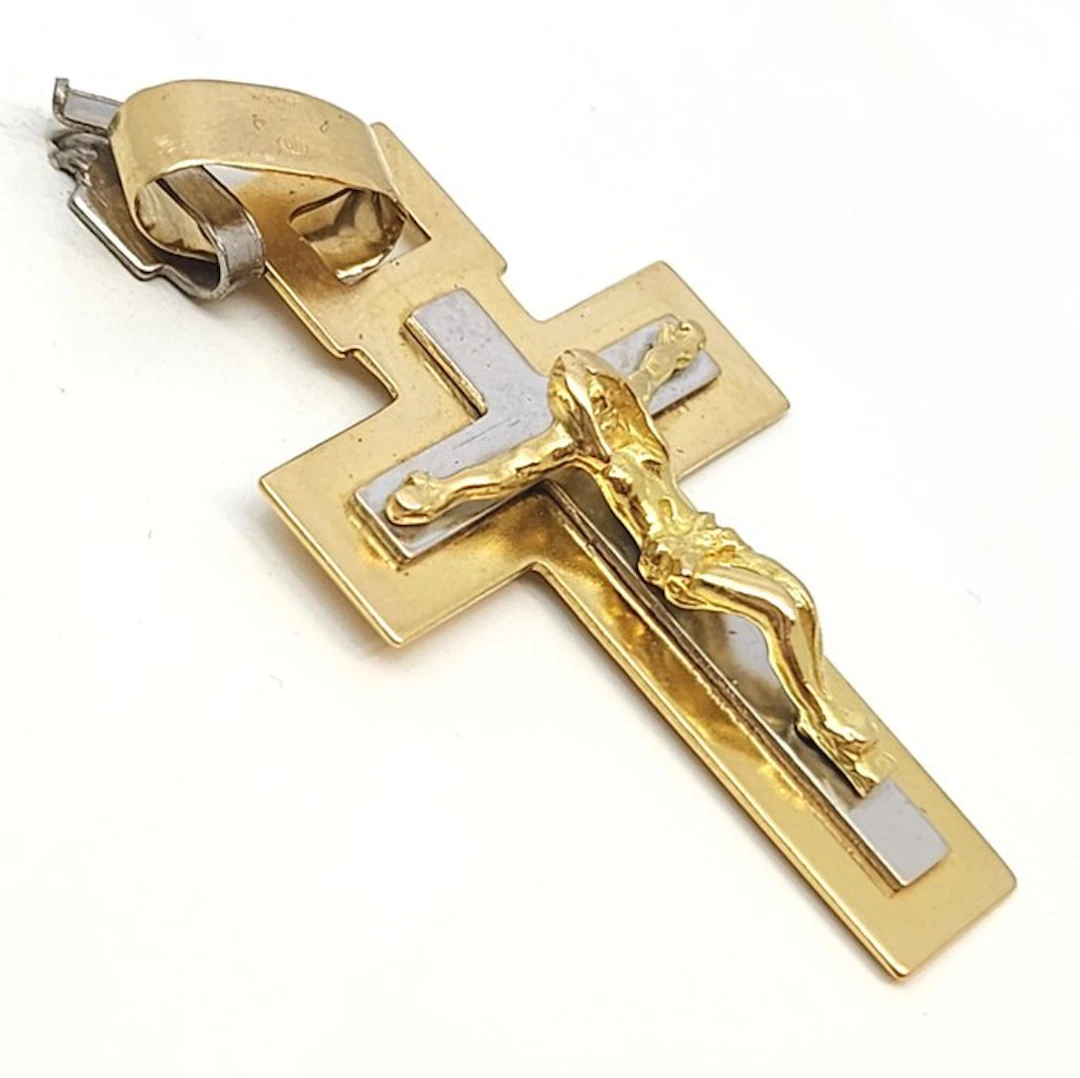 Cross pendant - 18 kt. Yellow gold