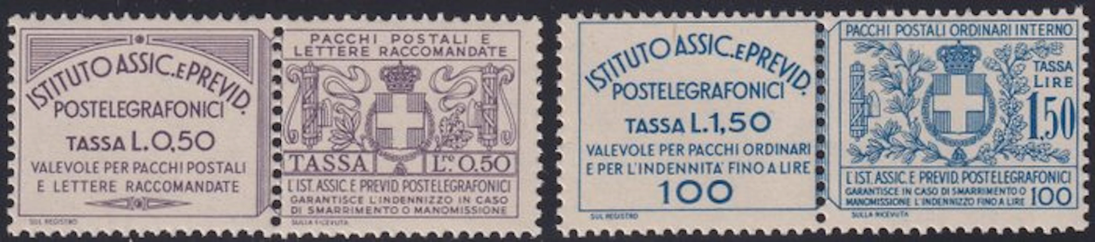 Italy Kingdom 1936 - Insurance Postelagrafic 0.50 + 1.50 l