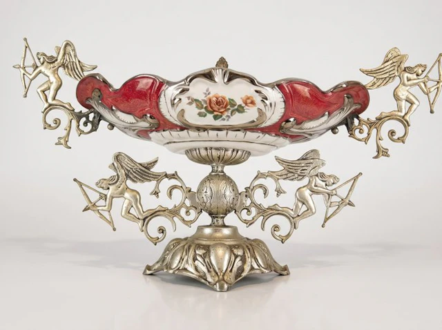 Fruit bowl - Ceramic, Brass - Centerpiece / Fruit bowl