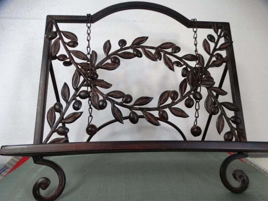 Stand - Wrought iron - Olive leaf book stand