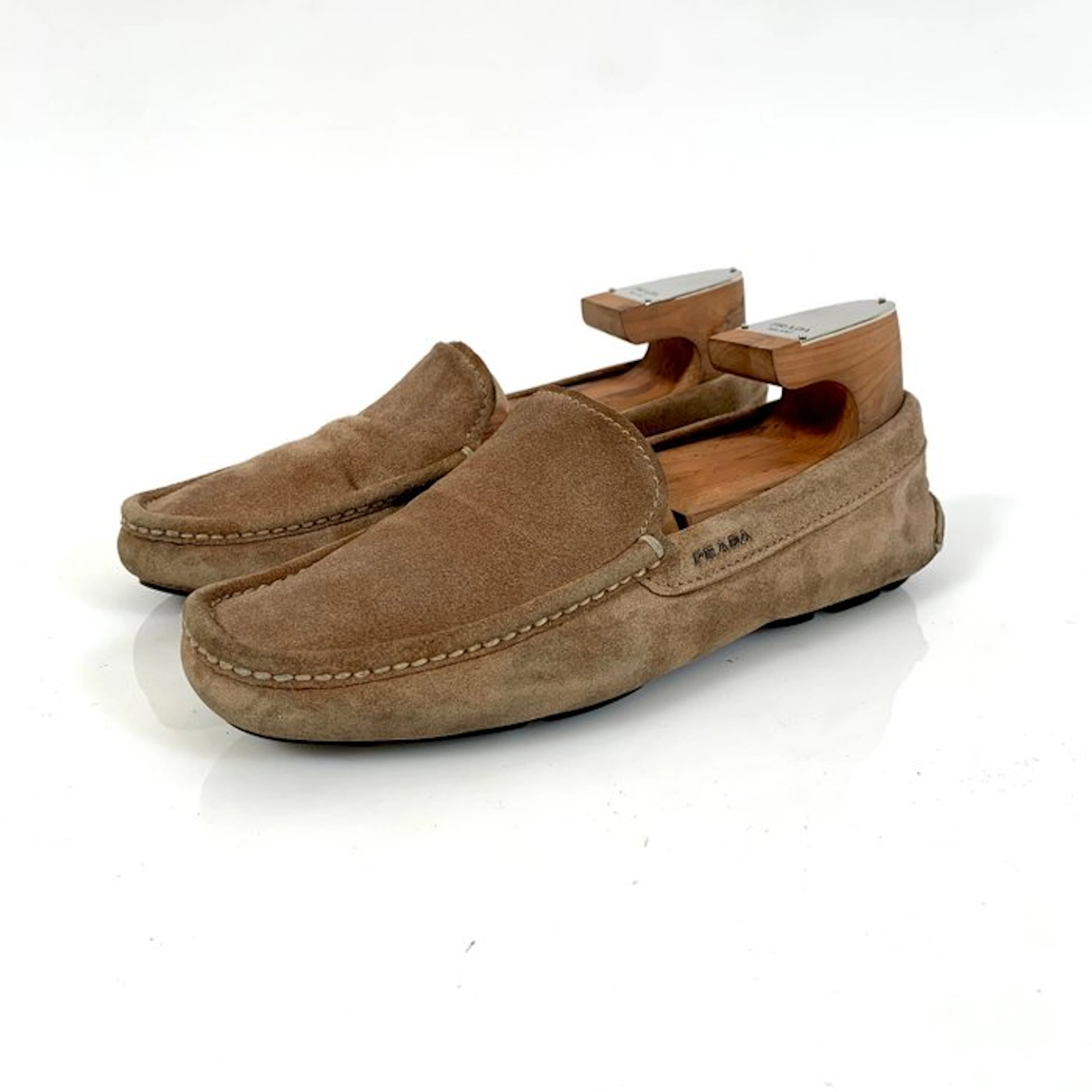 Prada Mocassin Suede Beige 2DD 075 UK 6 - Moccasins - Size: EU 40