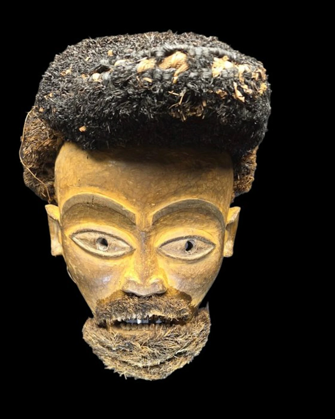 Rare anthropomorphic Chokwe mask depicting a Portuguese...