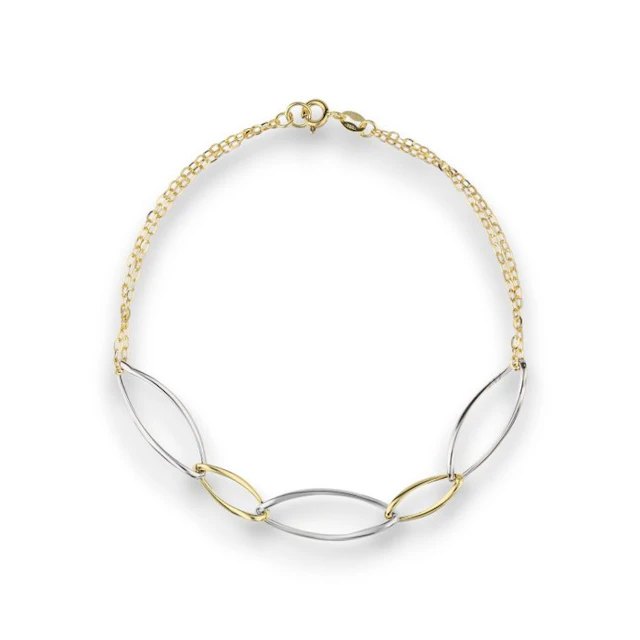 Bracelet - 18 kt. Yellow gold, White gold - Chain bracelet 1.9 g