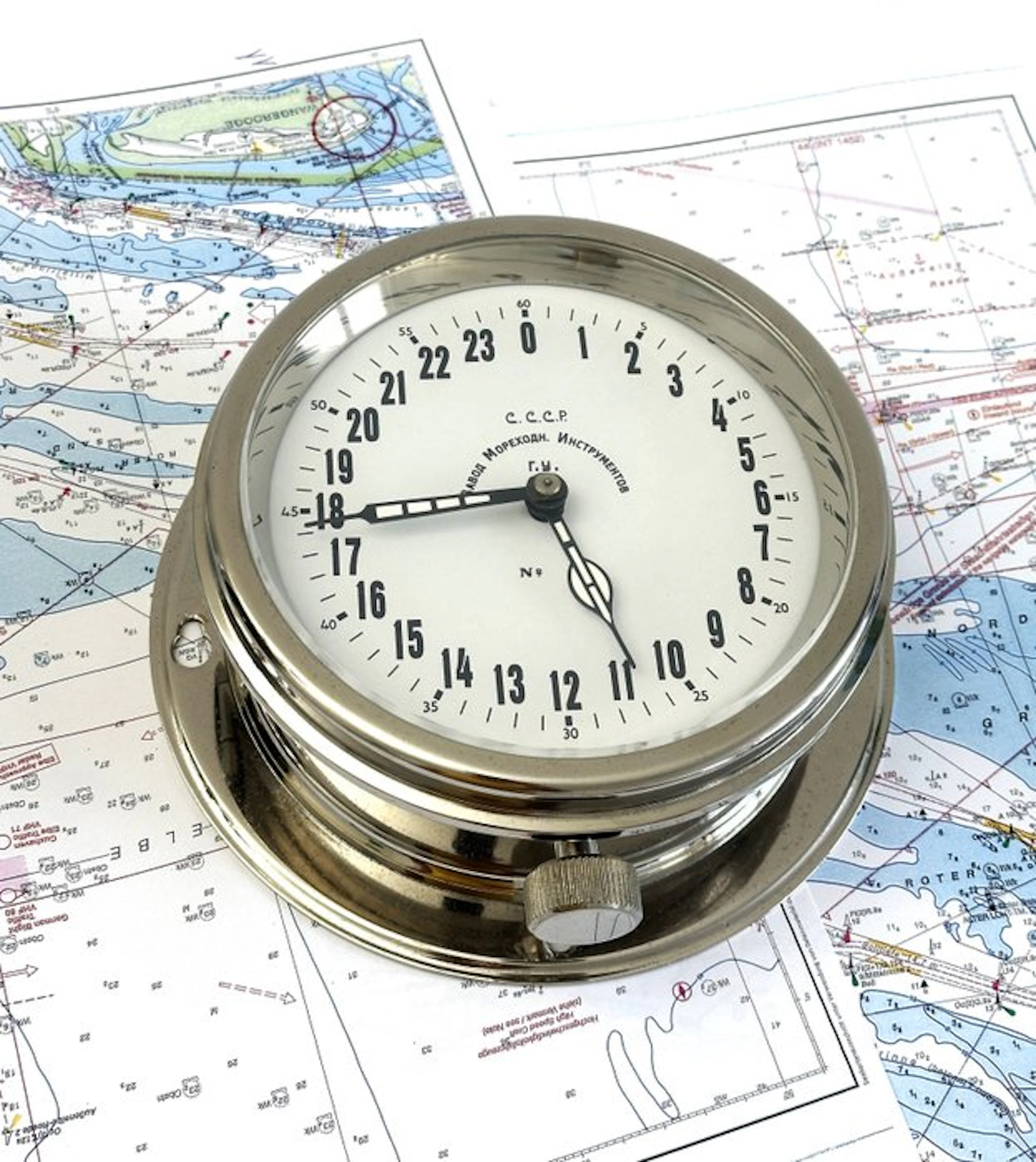 Ship's clock, U-boat - - Chrome-plated - 1957 - USSR USSR