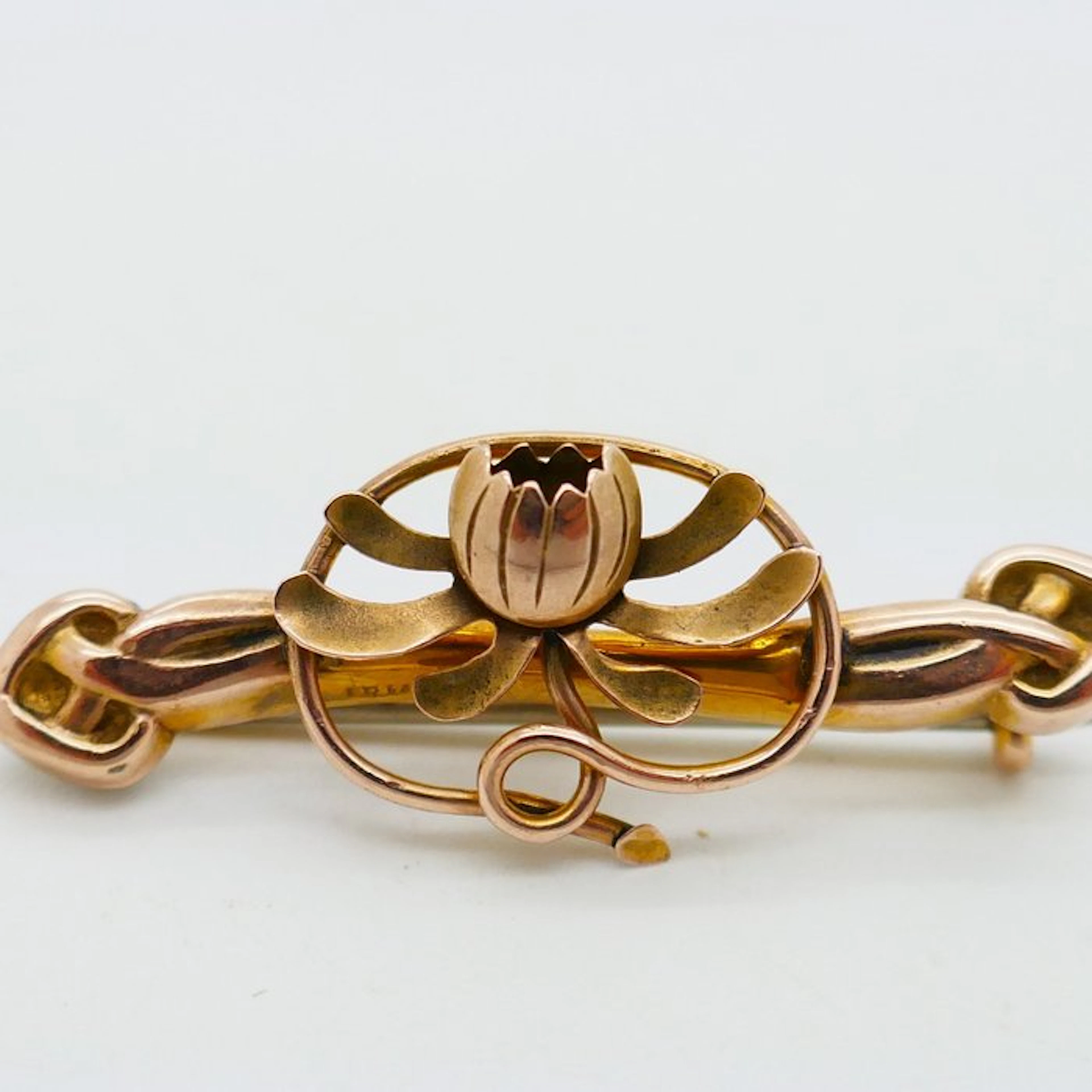 No reserve price - Brooch - 9 kt. Yellow gold, Rose gold - art nouveau
