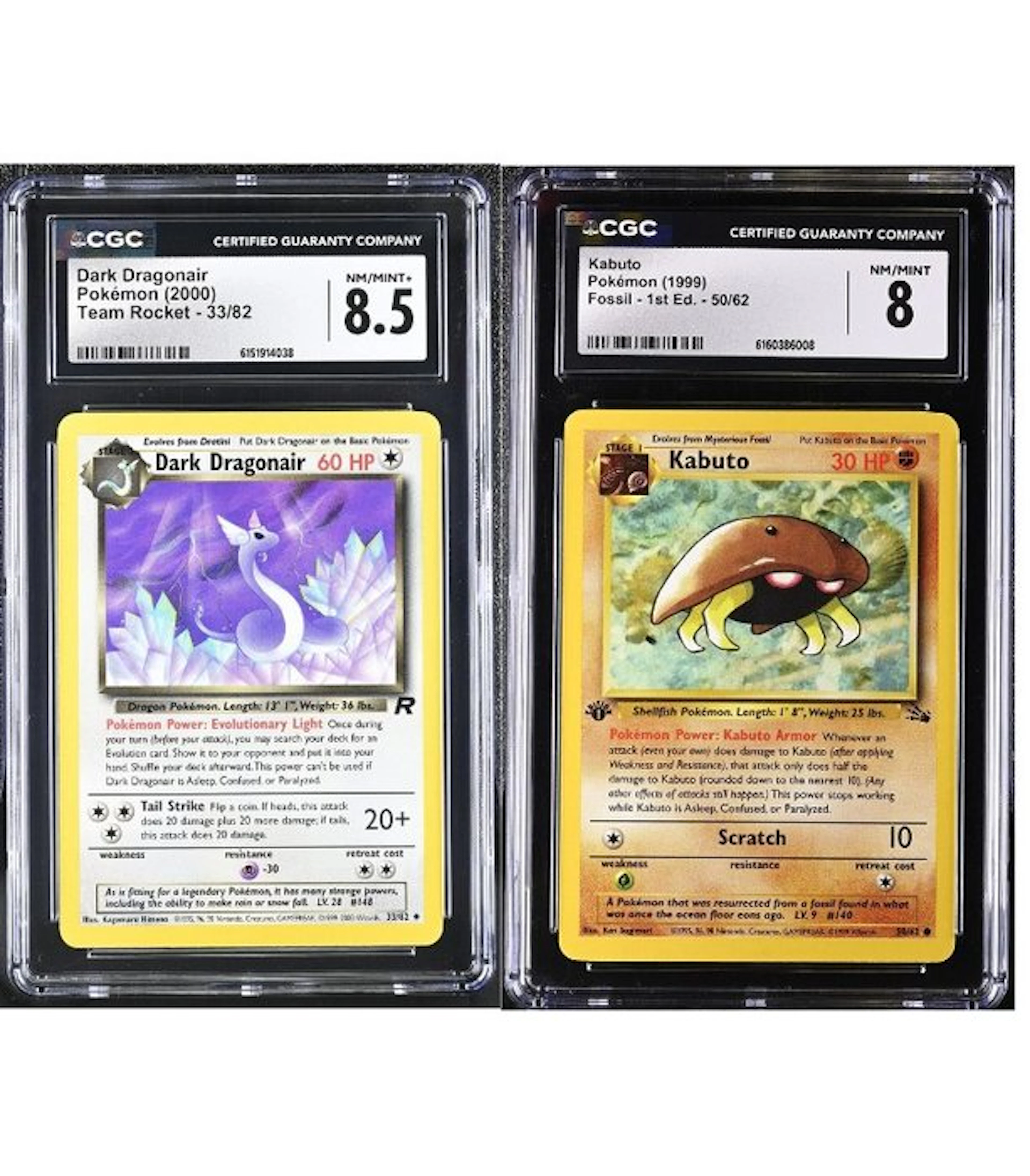 2 Graded card - Dark Dragonair / kabuto 1st ed.- Team...