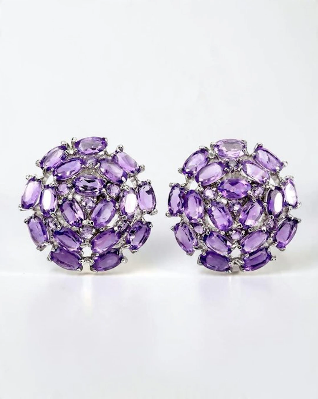 No reserve price - Earrings 14K White Gold Plated 925 Sterling Silver - 0.00ct