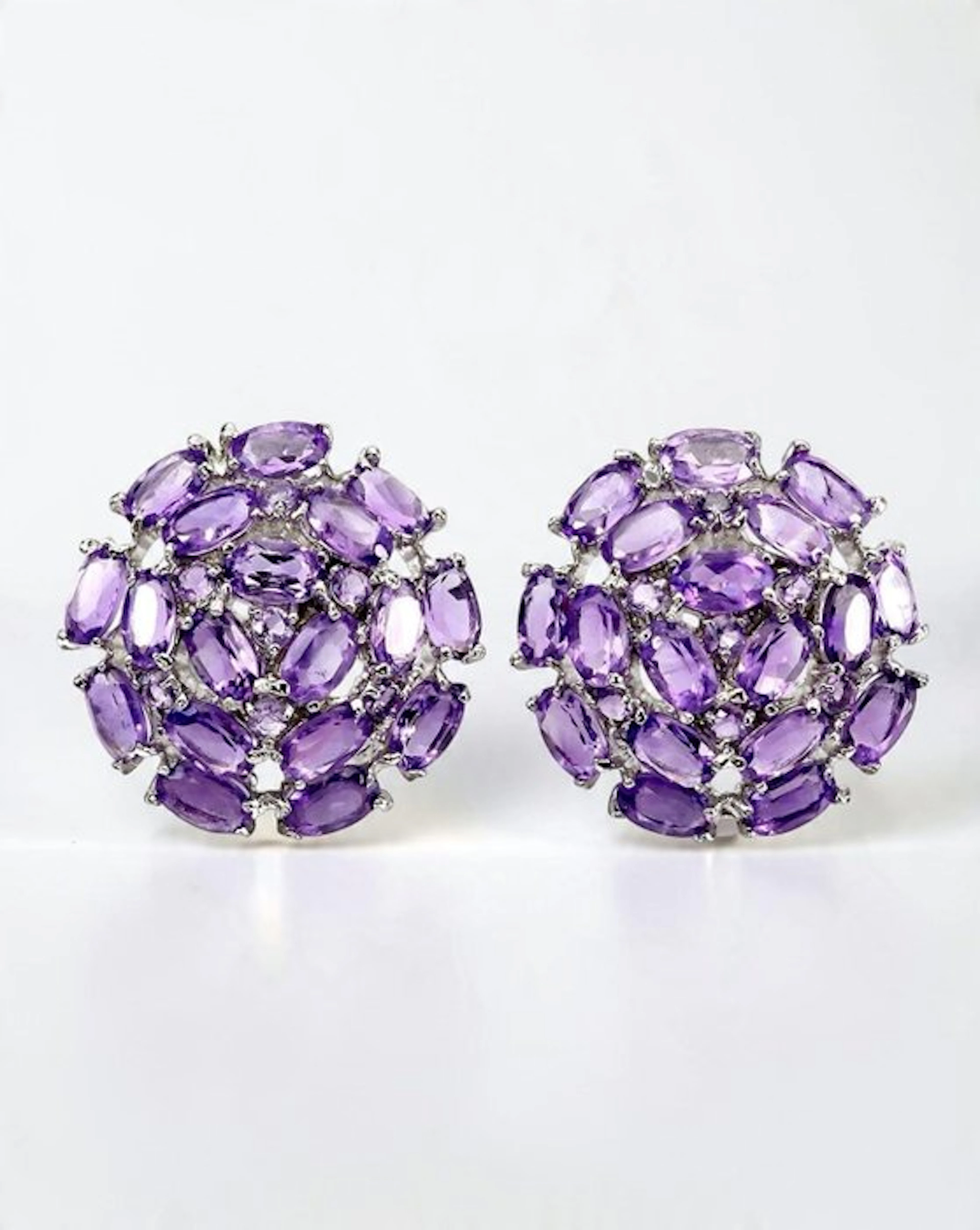 No reserve price - Earrings 14K White Gold Plated 925 Sterling Silver - 0.00ct