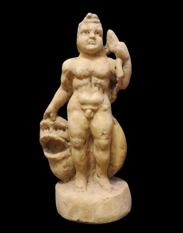 Ancient Roman - Marble - Eros with a dolphin - 3rd...