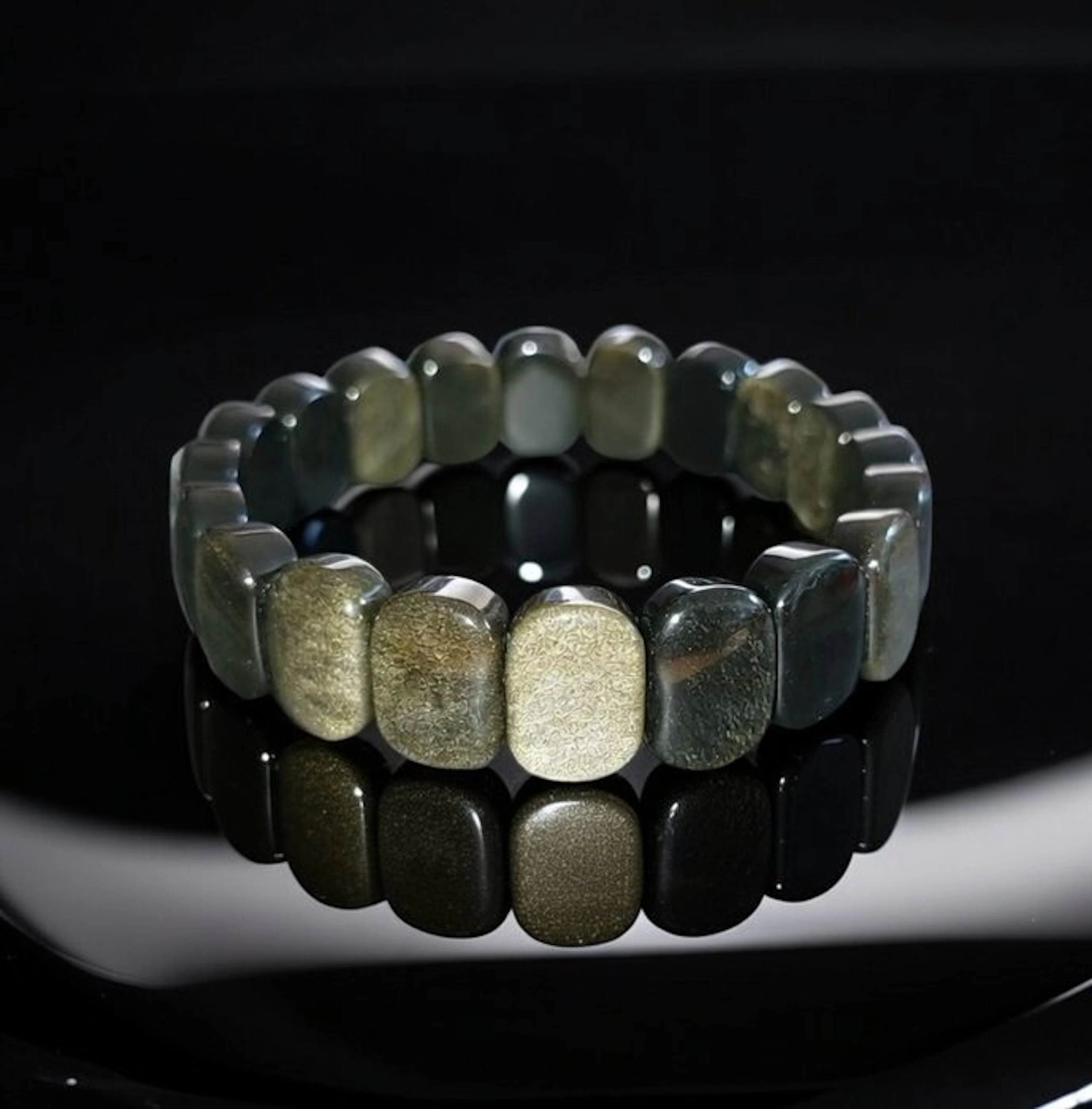 High-quality golden obsidian bracelet
