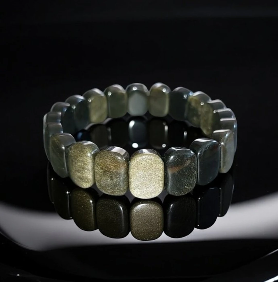 High-quality golden obsidian bracelet